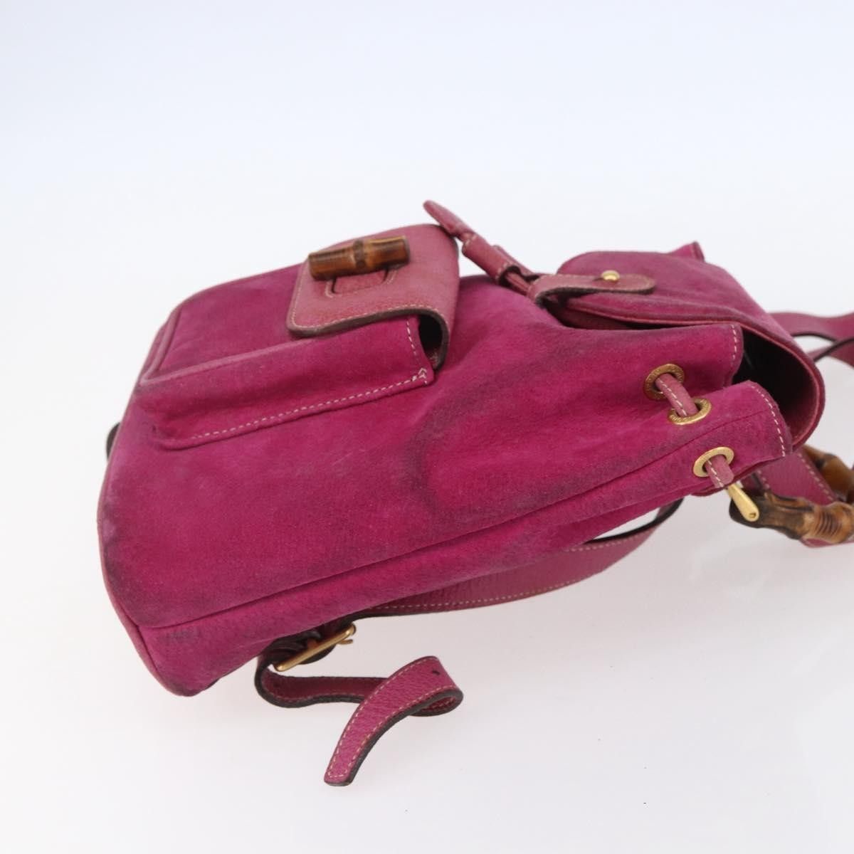 Gucci Gucci Vintage Bamboo Backpack Suede Size ONE SIZE - 4 Thumbnail