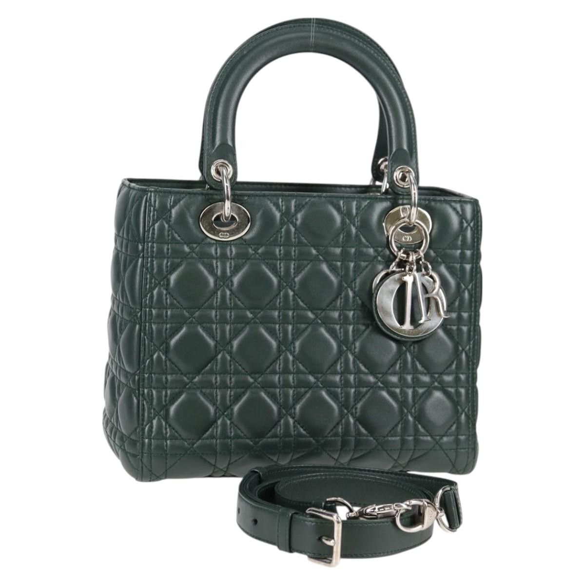 Dior Christian Dior Vintage Lady Dior Bag Cannage Quilt Lambskin Size ONE SIZE - 3 Thumbnail