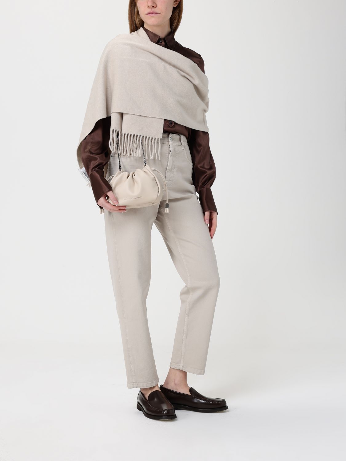 Brunello Cucinelli Brunello Cucinelli Scarf Woman Ice Size ONE SIZE - 4 Thumbnail