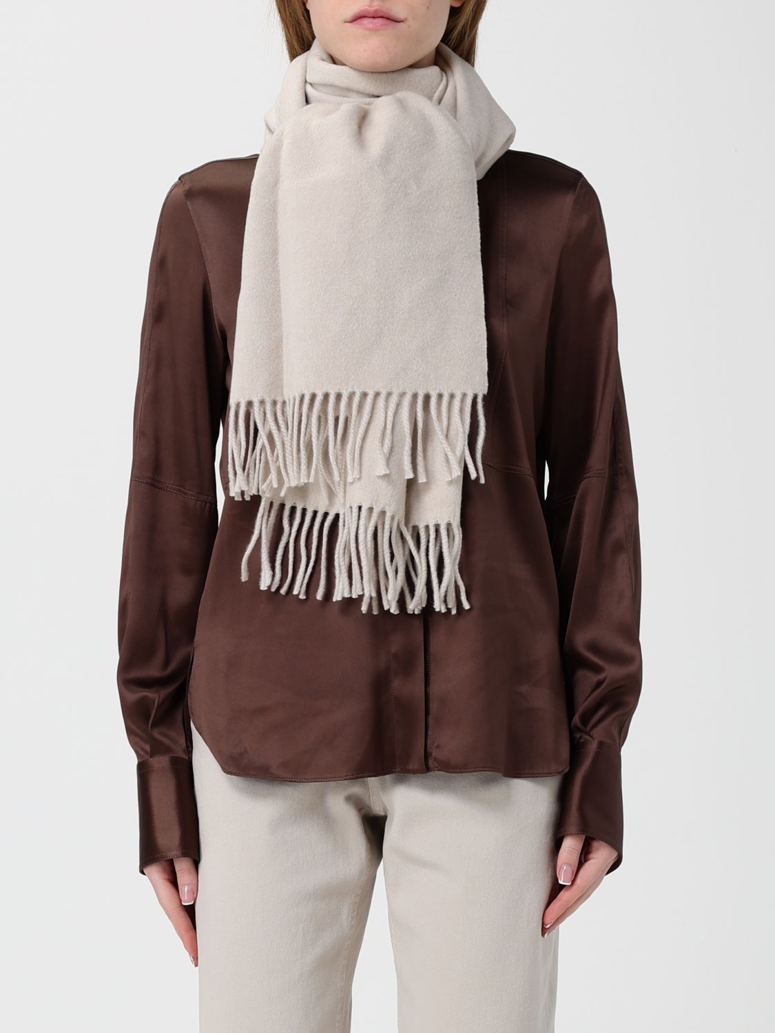 Brunello Cucinelli Brunello Cucinelli Scarf Woman Ice Size ONE SIZE - 2 Thumbnail