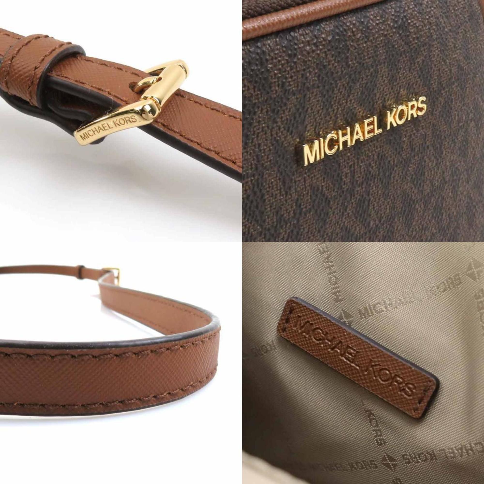Michael Kors Michael Kors Women's Coated Canvas Shoulder Bag, Brown, r10883n Size ONE SIZE - 4 Thumbnail