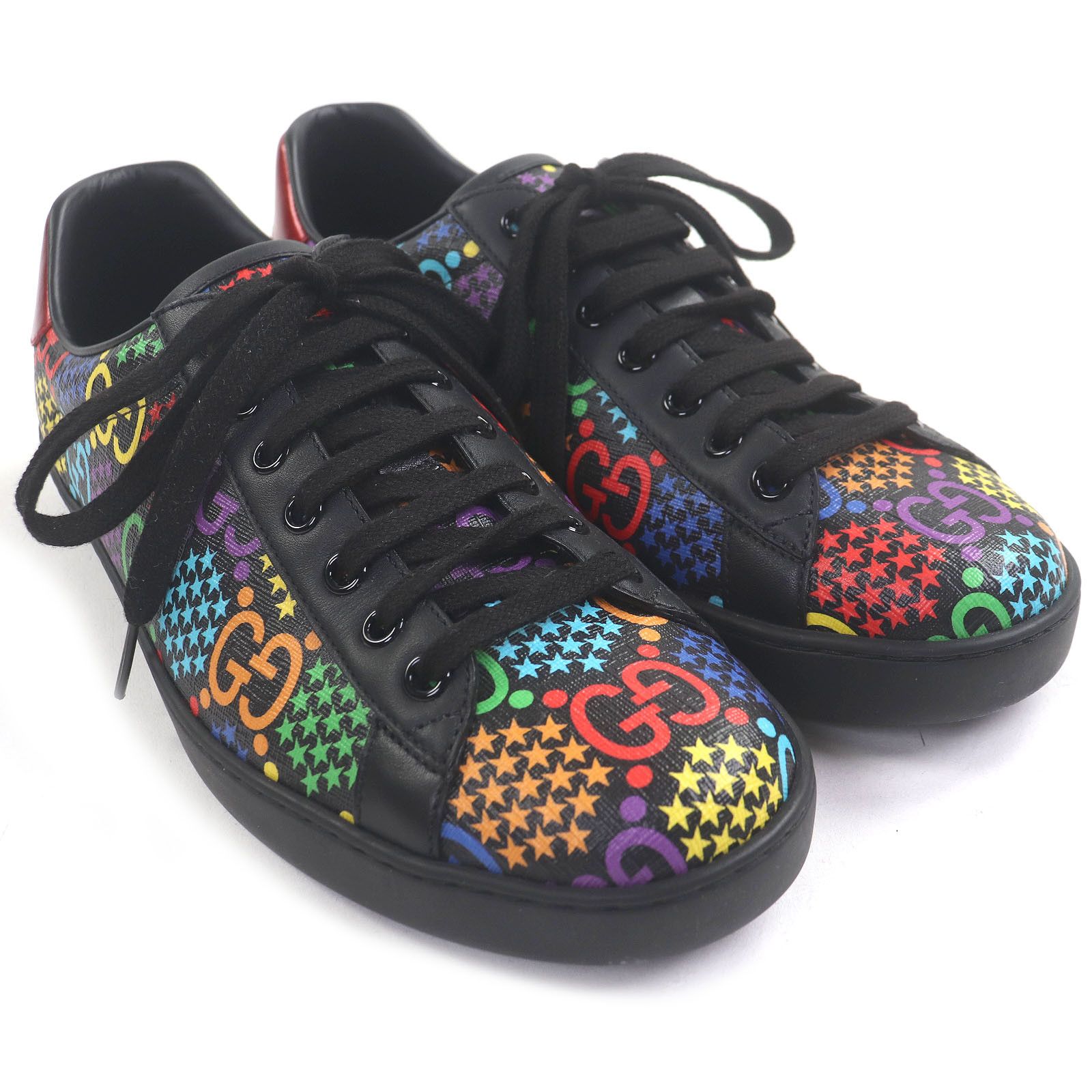 Gucci Gucci Gucci GG logo Star Print Calfskin Sneakers Leather Shoes DUTY FREE for USA Size ONE SIZE - 3 Thumbnail