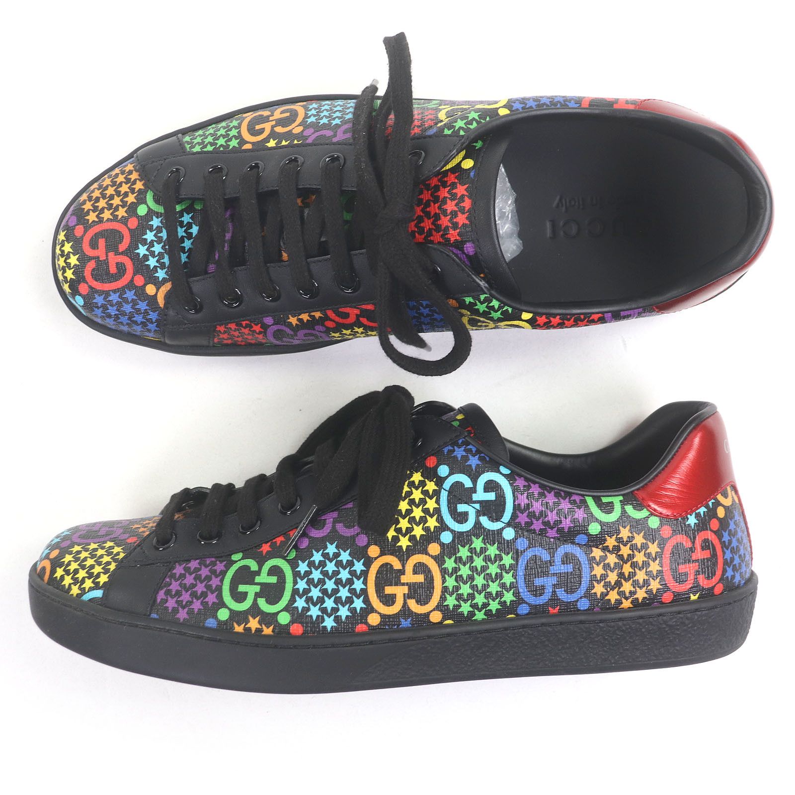 Gucci Gucci Gucci GG logo Star Print Calfskin Sneakers Leather Shoes DUTY FREE for USA Size ONE SIZE - 4 Thumbnail