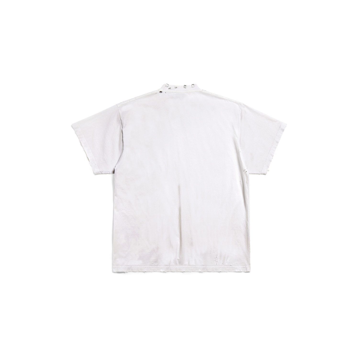 Balenciaga Pierced T- Shirt Oversized in White Size US M / EU 48-50 / 2 - 2 Thumbnail
