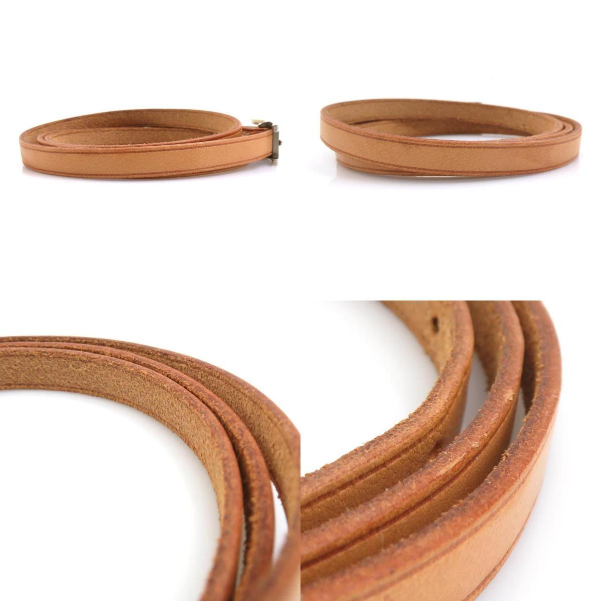 Hermes Hermes Hermès Api Leather Metal Bracelet in Beige Brown and Silver, Women's, e61129 Size ONE SIZE - 3 Thumbnail