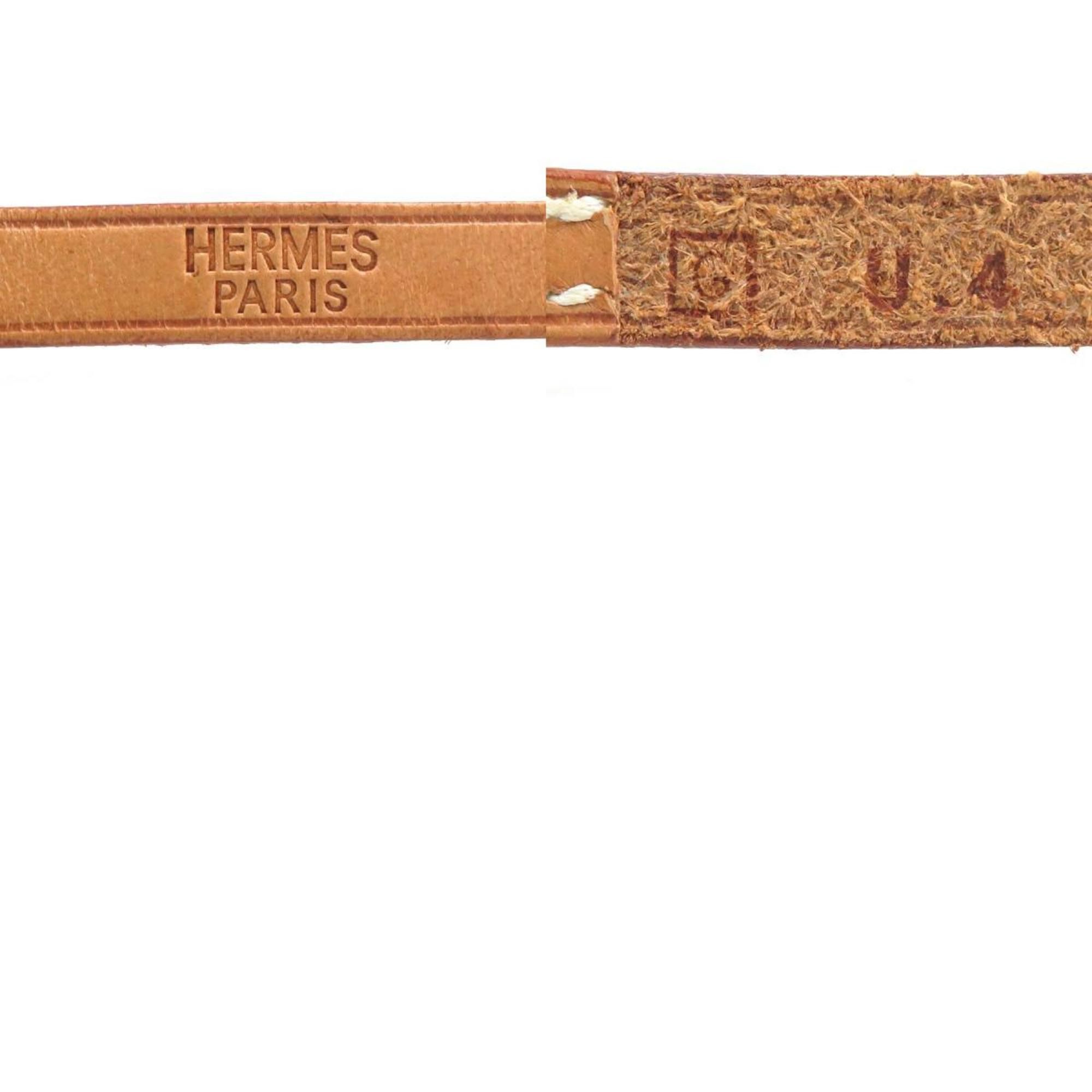 Hermes Hermes Hermès Api Leather Metal Bracelet in Beige Brown and Silver, Women's, e61129 Size ONE SIZE - 5 Thumbnail