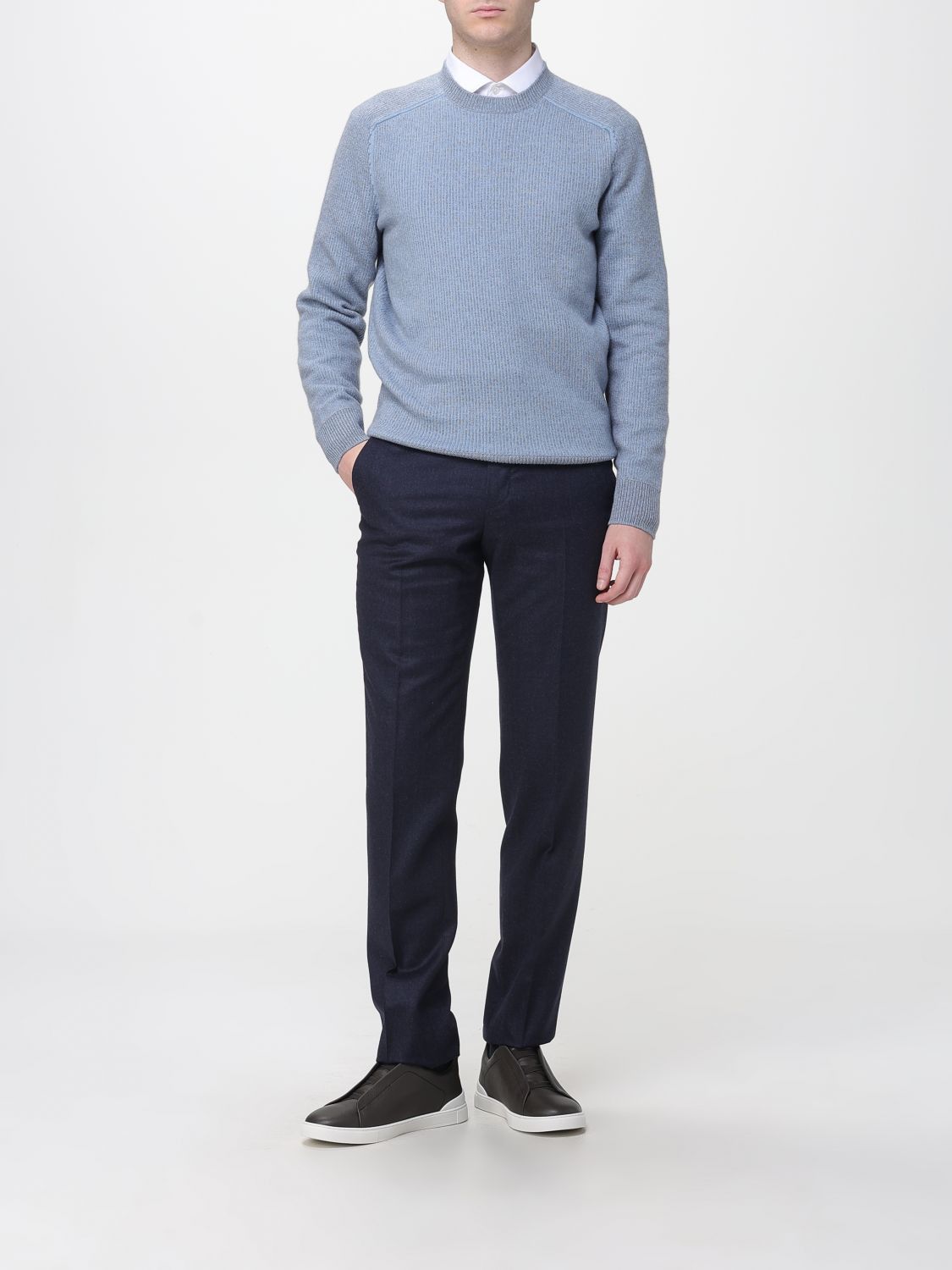 Zegna Sweater Men Gnawed Blue