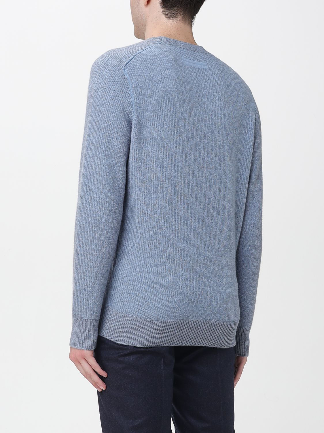 Zegna Sweater Men Gnawed Blue