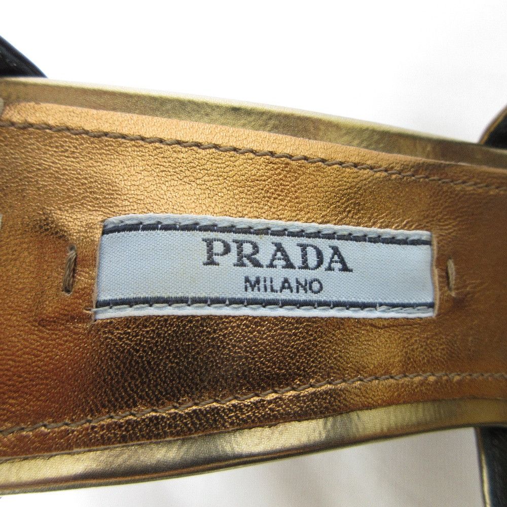 Prada Prada Prada Cross Strap Leather Sandals Leather Shoes DUTY FREE for USA Size ONE SIZE - 6 Thumbnail