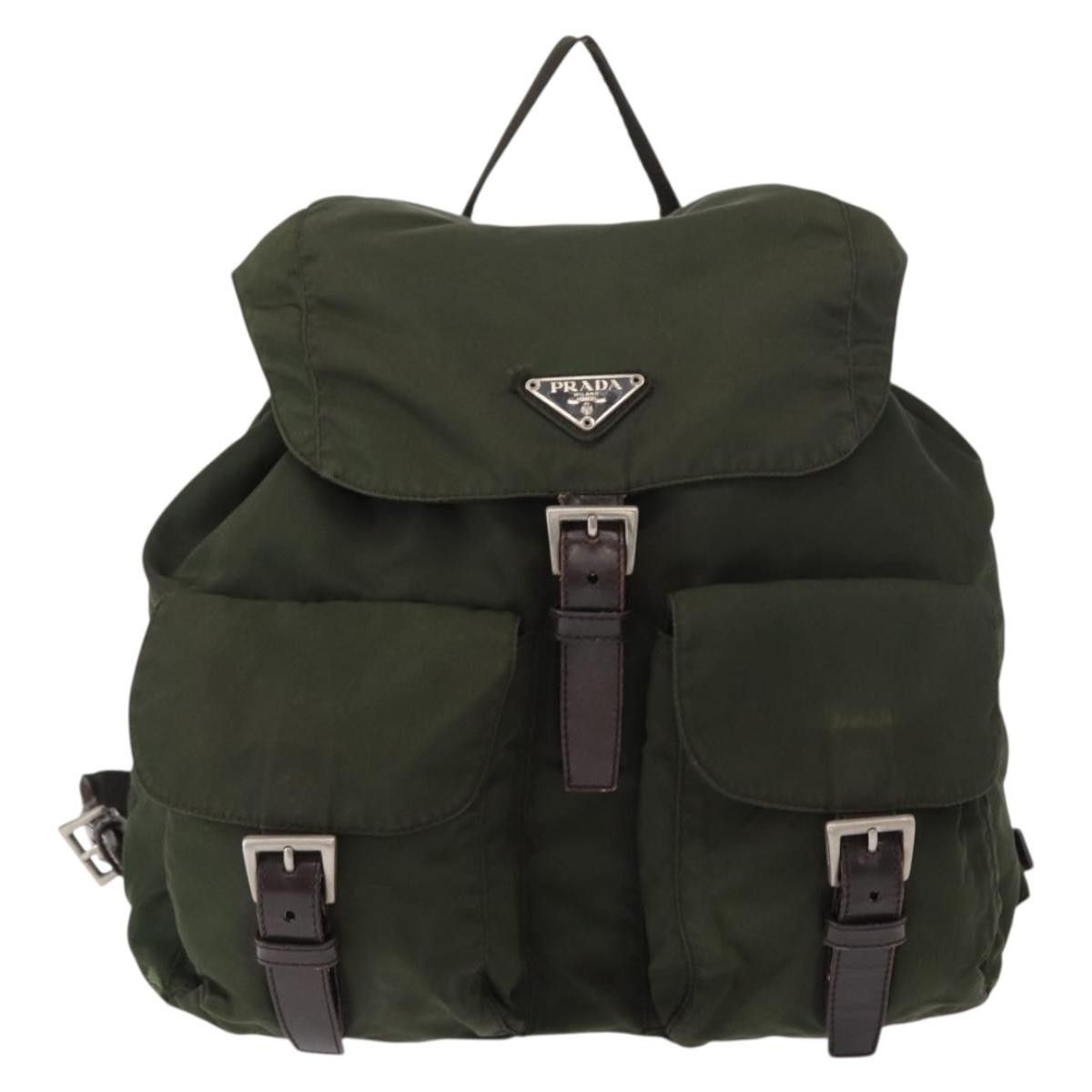 Prada Prada Vela Double Front Pocket Backpack Tessuto with Saffiano Leather Size ONE SIZE - 18 Thumbnail