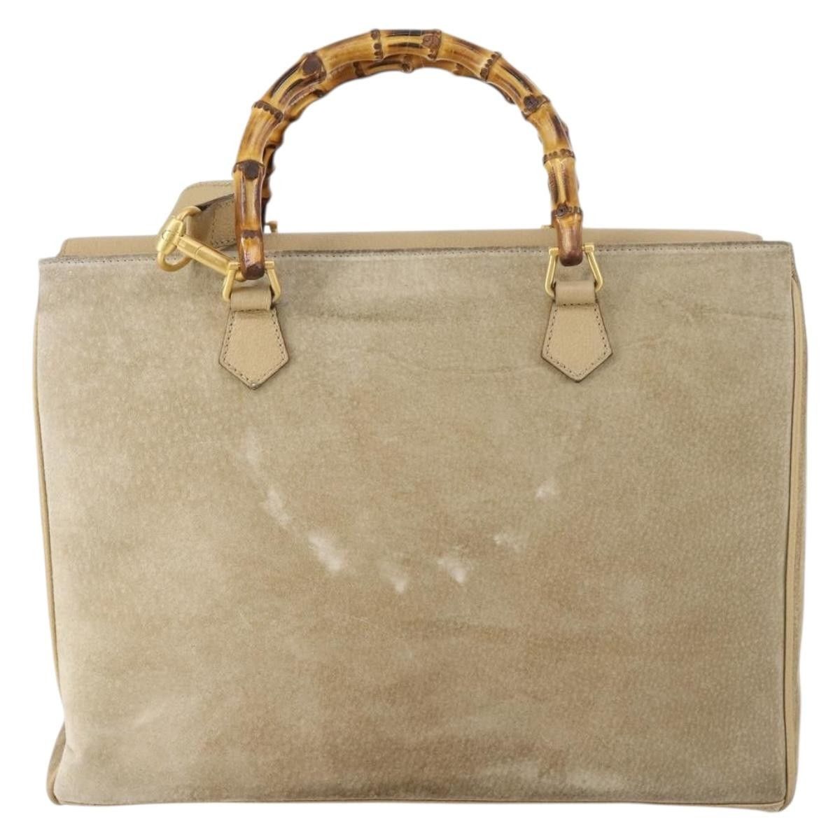 Gucci Gucci Vintage Bamboo Handle Bag Suede Size ONE SIZE - 2 Thumbnail