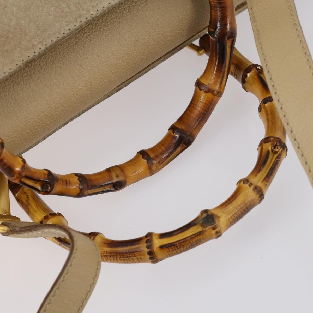 Gucci Gucci Vintage Bamboo Handle Bag Suede Size ONE SIZE - 8 Thumbnail