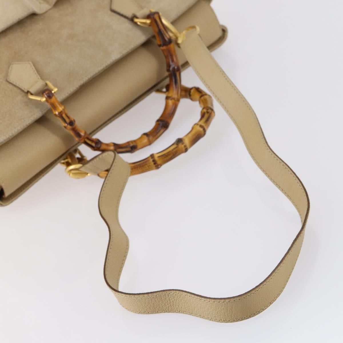 Gucci Gucci Vintage Bamboo Handle Bag Suede Size ONE SIZE - 17 Thumbnail