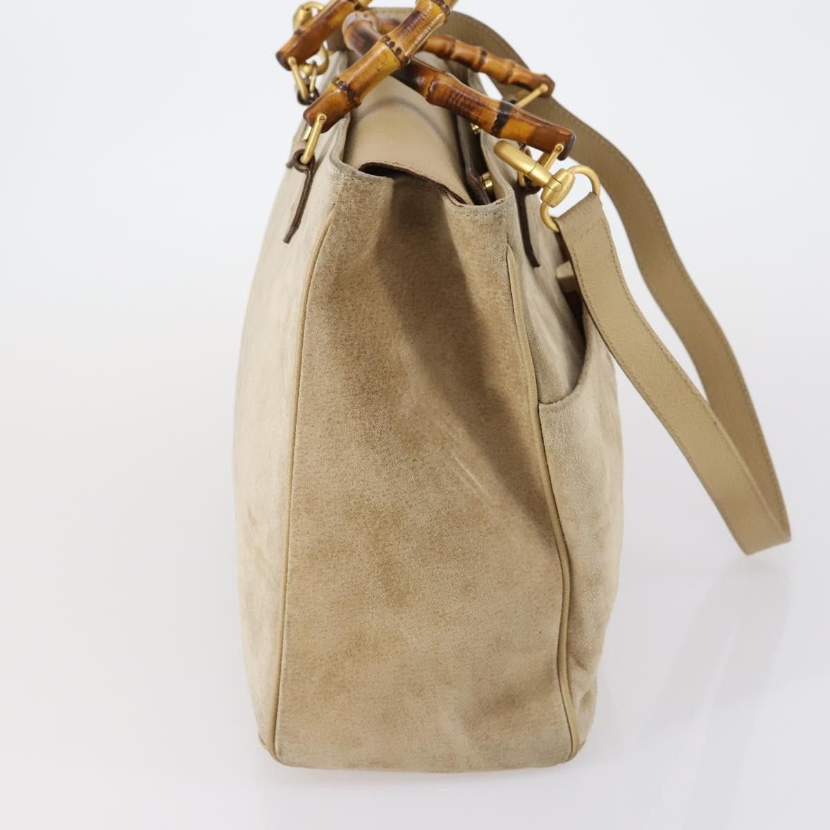 Gucci Gucci Vintage Bamboo Handle Bag Suede Size ONE SIZE - 4 Thumbnail