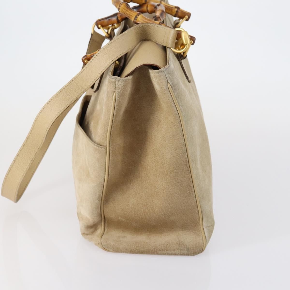 Gucci Gucci Vintage Bamboo Handle Bag Suede Size ONE SIZE - 3 Thumbnail