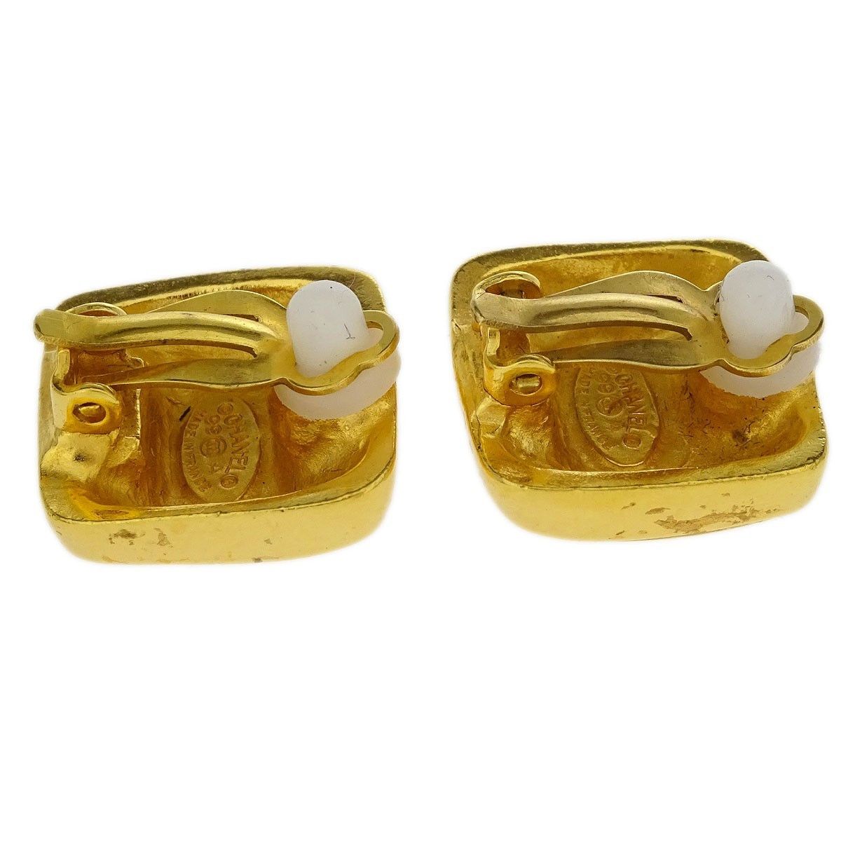 Chanel Chanel Vintage CC Square Clip-On Earrings Metal Size ONE SIZE - 3 Thumbnail