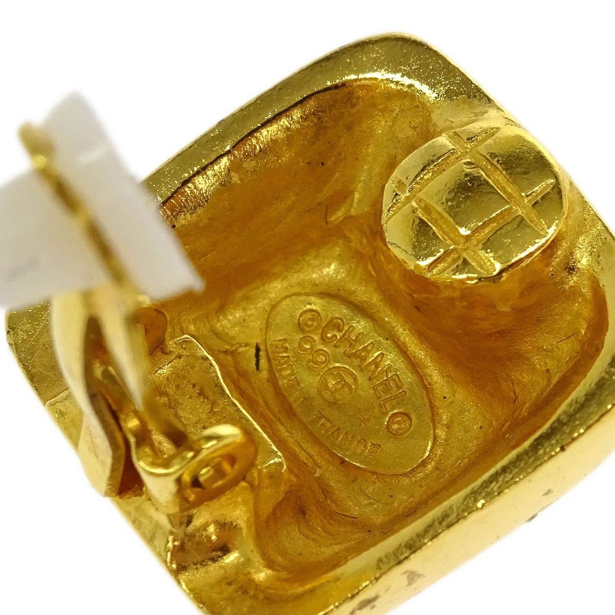Chanel Chanel Vintage CC Square Clip-On Earrings Metal Size ONE SIZE - 4 Thumbnail
