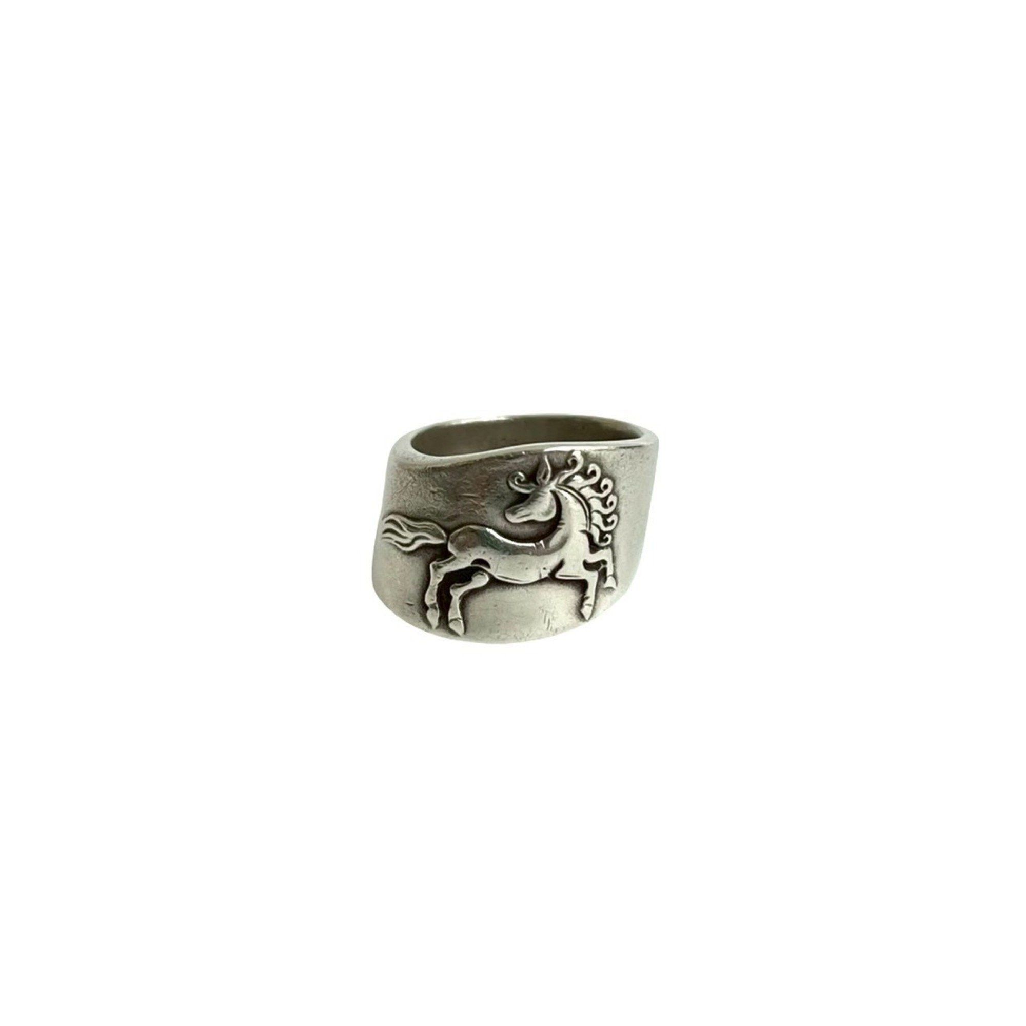 Hermes HERMES Gallop Horse Ring, 925 Sterling Silver, Size 9, for Men and Women, 75258 Size ONE SIZE - 5 Thumbnail