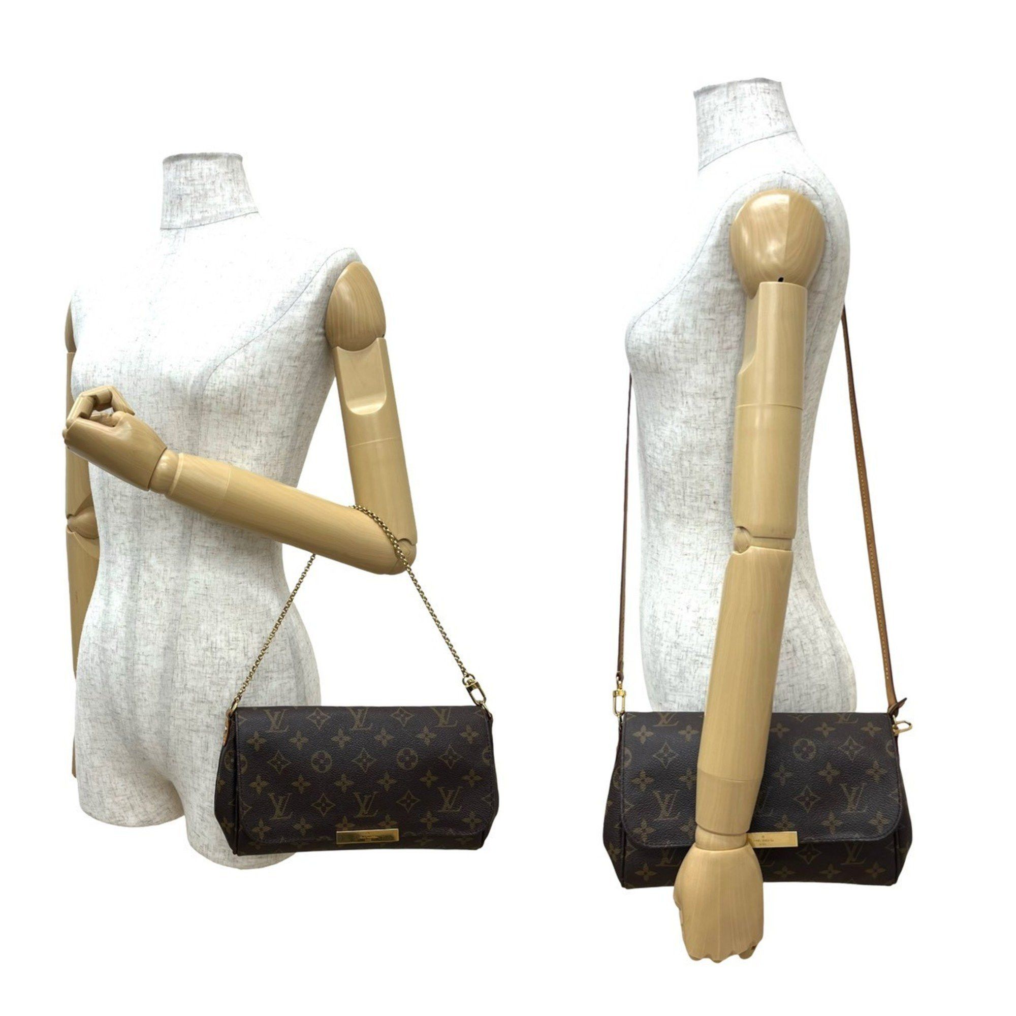 Louis Vuitton LOUIS VUITTON Favorite MM Leather 2-Way Chain Handbag/Shoulder Bag/Pochette Brown 32929 Size ONE SIZE - 2 Thumbnail