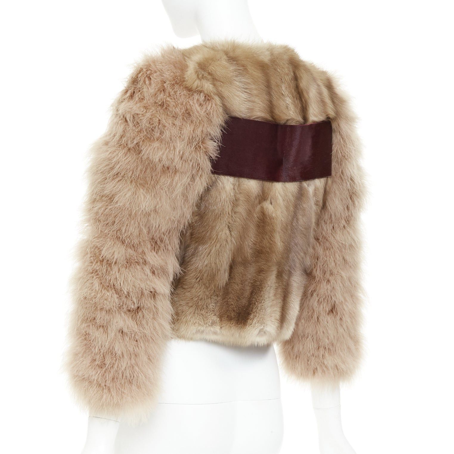 Givenchy rare GIVENCHY beige Astrakan fur feather sleeves cropped bolero jacket Size S / US 4 / IT 40 - 7 Thumbnail
