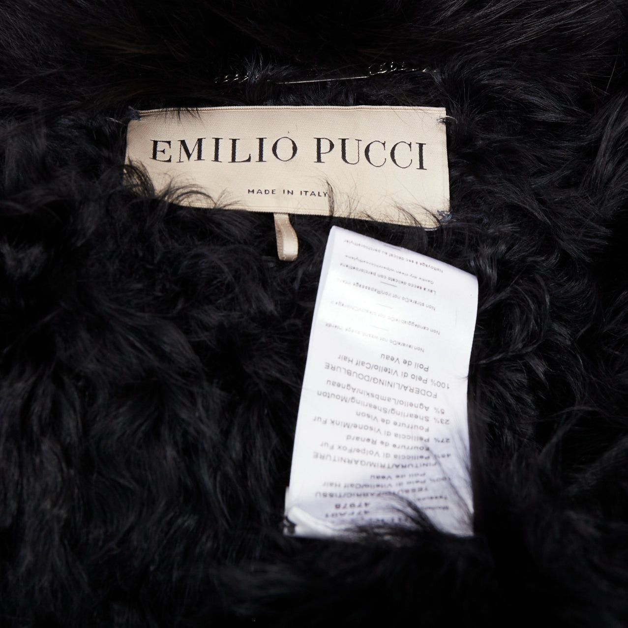Emilio Pucci EMILIO PUCCI Vintage ethnic detail black calfskin mixed shearling raccoon fur coat IT40 S Size S / US 4 / IT 40 - 9 Thumbnail