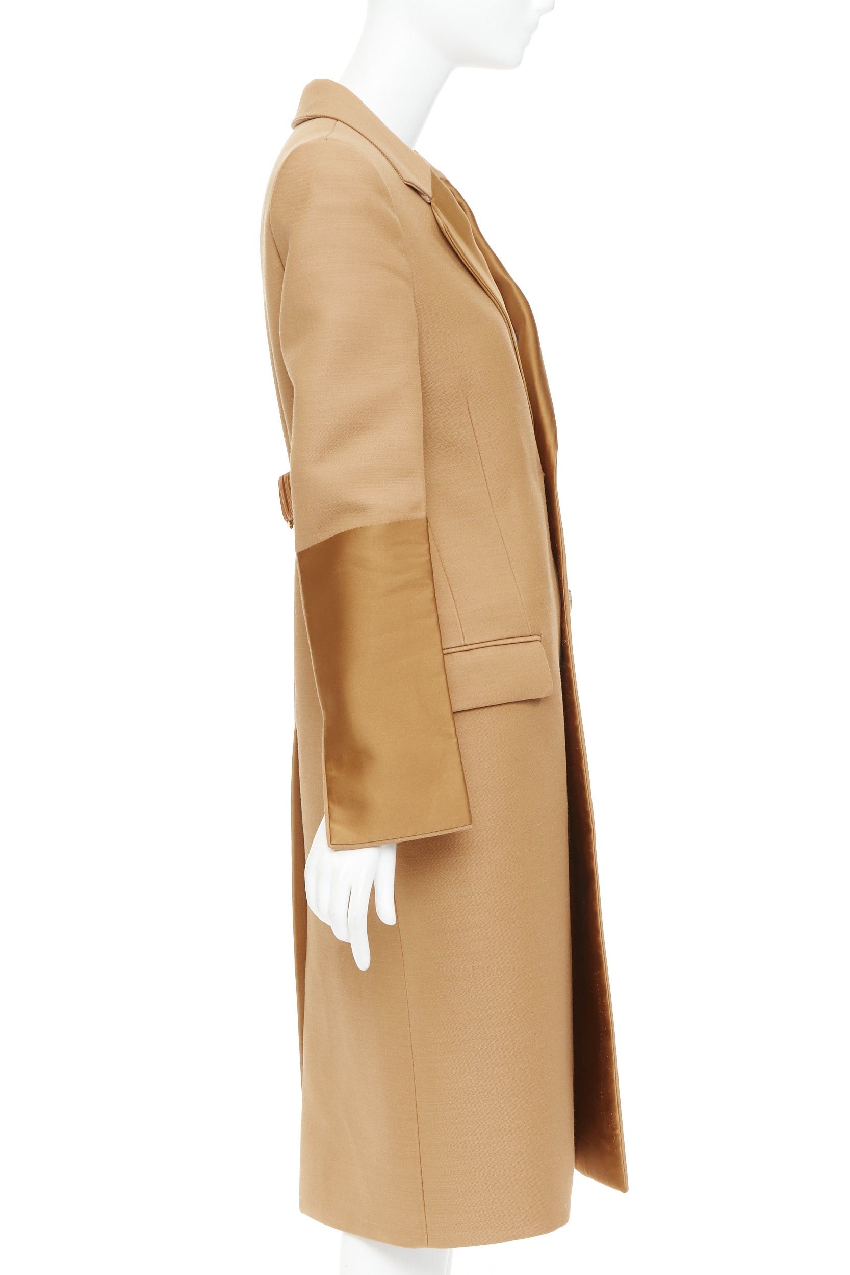 Bottega Veneta BOTTEGA VENETA 2019 Runway camel brown satin trim leather belted coat IT38 XS Size XS / US 0-2 / IT 36-38 - 5 Thumbnail