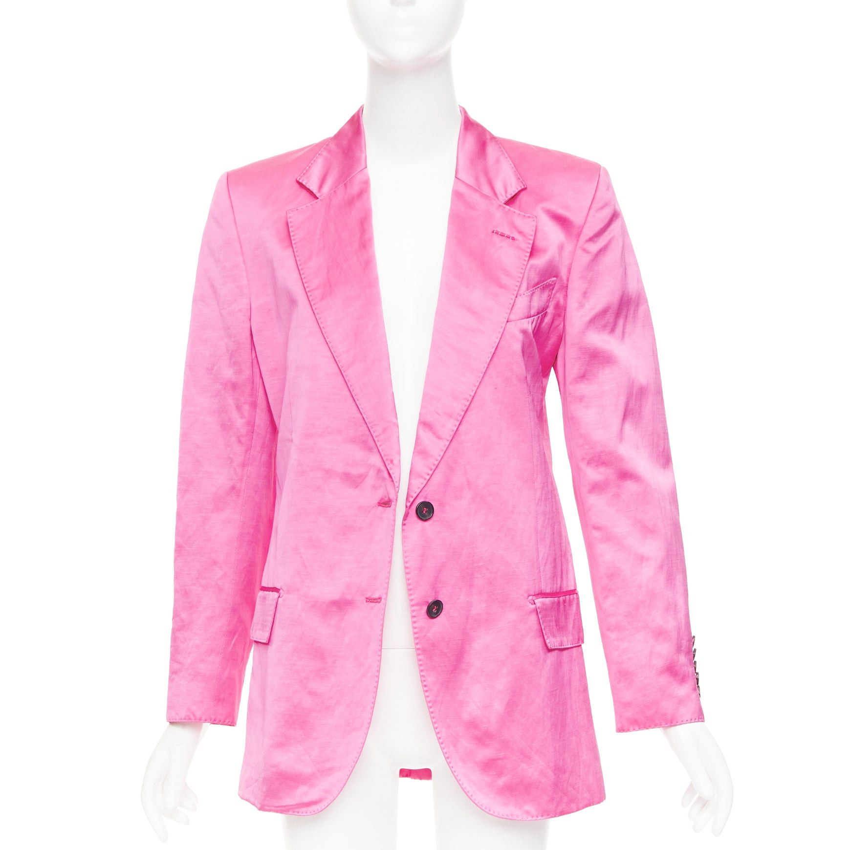 Tom Ford TOM FORD orchid pink satin handstitched lapel oversized blazer jacket IT36 XXS Size XS / US 0-2 / IT 36-38 - 3 Thumbnail
