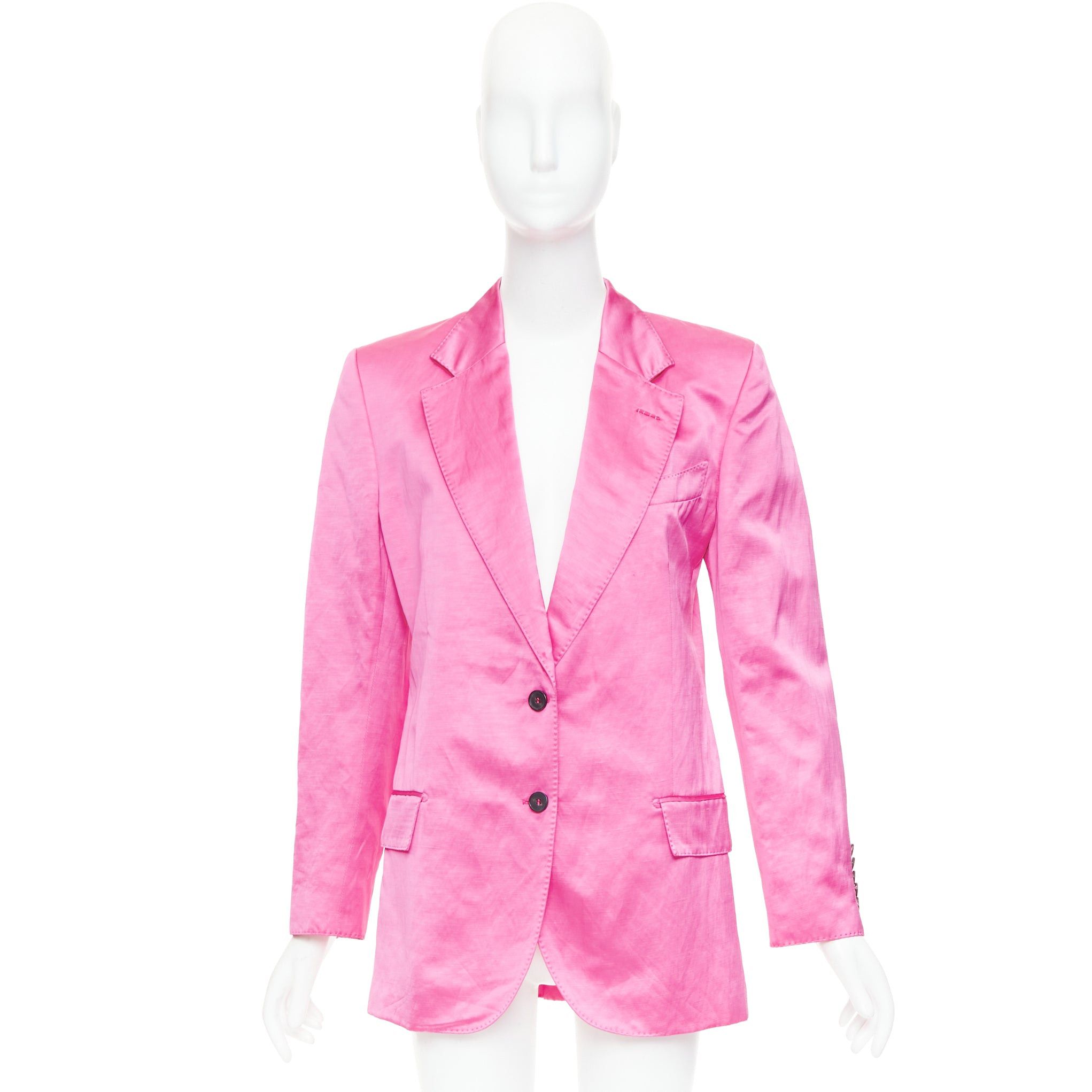 Tom Ford TOM FORD orchid pink satin handstitched lapel oversized blazer jacket IT36 XXS Size XS / US 0-2 / IT 36-38 - 10 Thumbnail