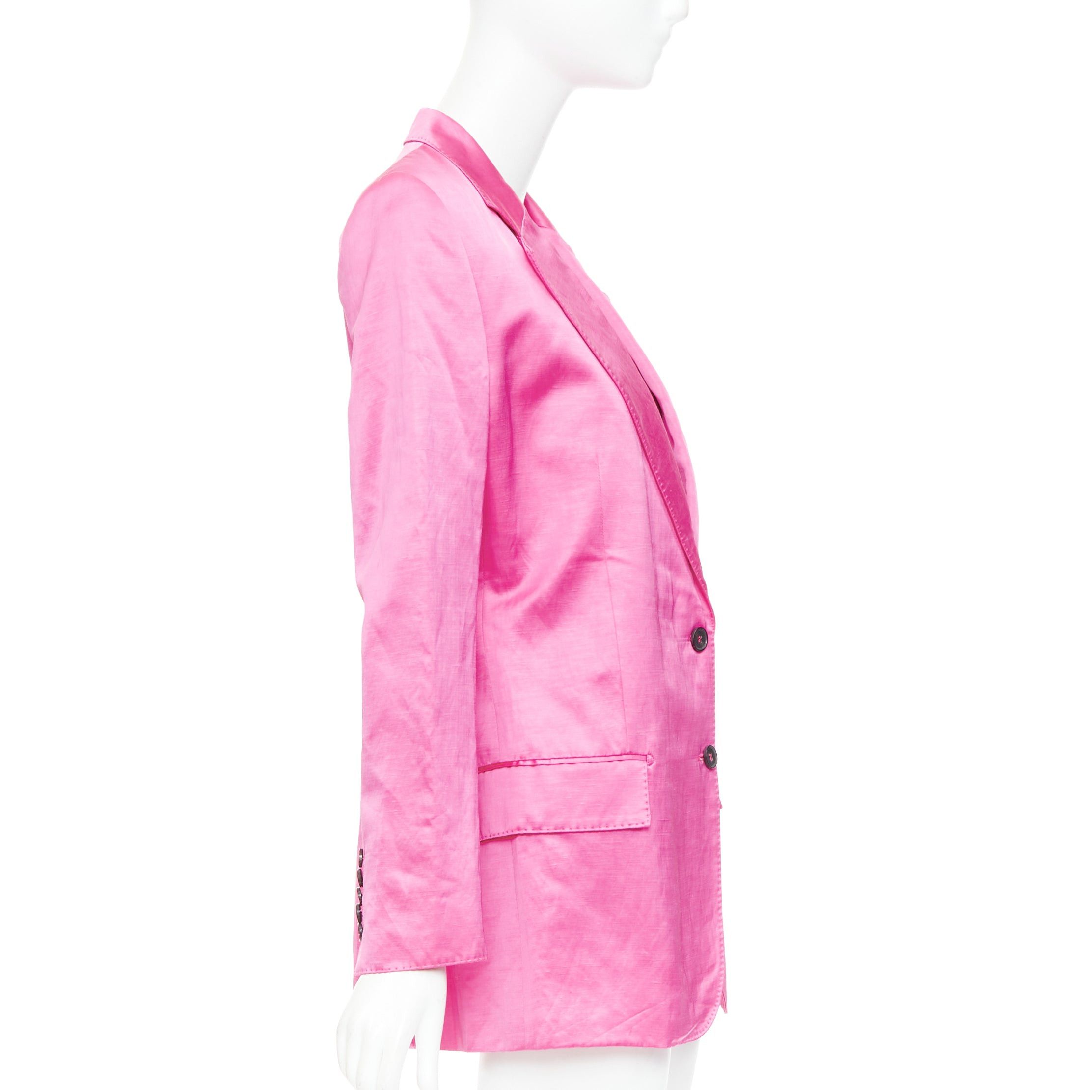 Tom Ford TOM FORD orchid pink satin handstitched lapel oversized blazer jacket IT36 XXS Size XS / US 0-2 / IT 36-38 - 5 Thumbnail