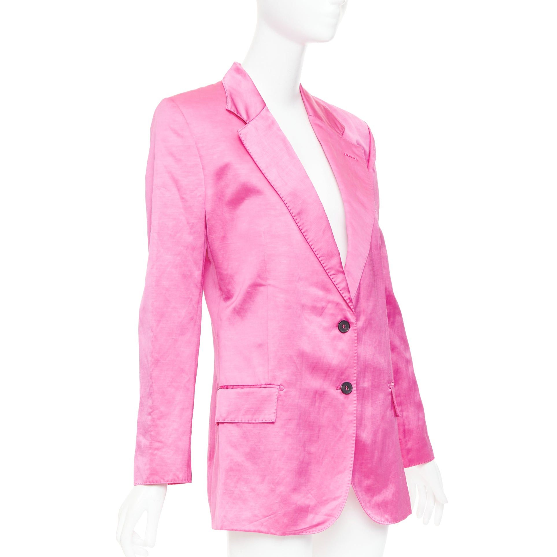 Tom Ford TOM FORD orchid pink satin handstitched lapel oversized blazer jacket IT36 XXS Size XS / US 0-2 / IT 36-38 - 4 Thumbnail