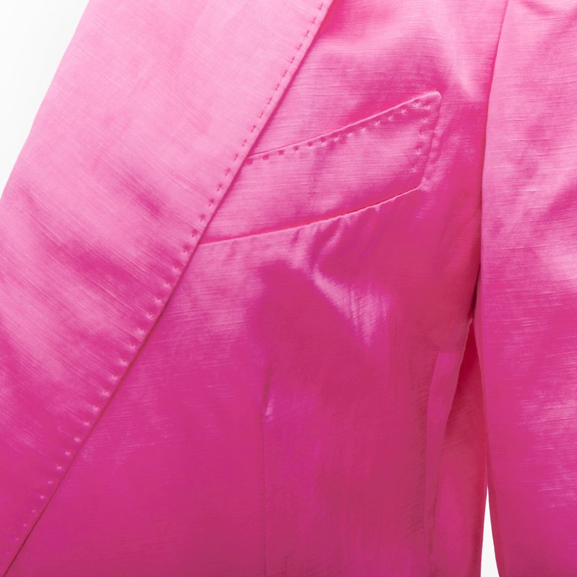 Tom Ford TOM FORD orchid pink satin handstitched lapel oversized blazer jacket IT36 XXS Size XS / US 0-2 / IT 36-38 - 2 Thumbnail