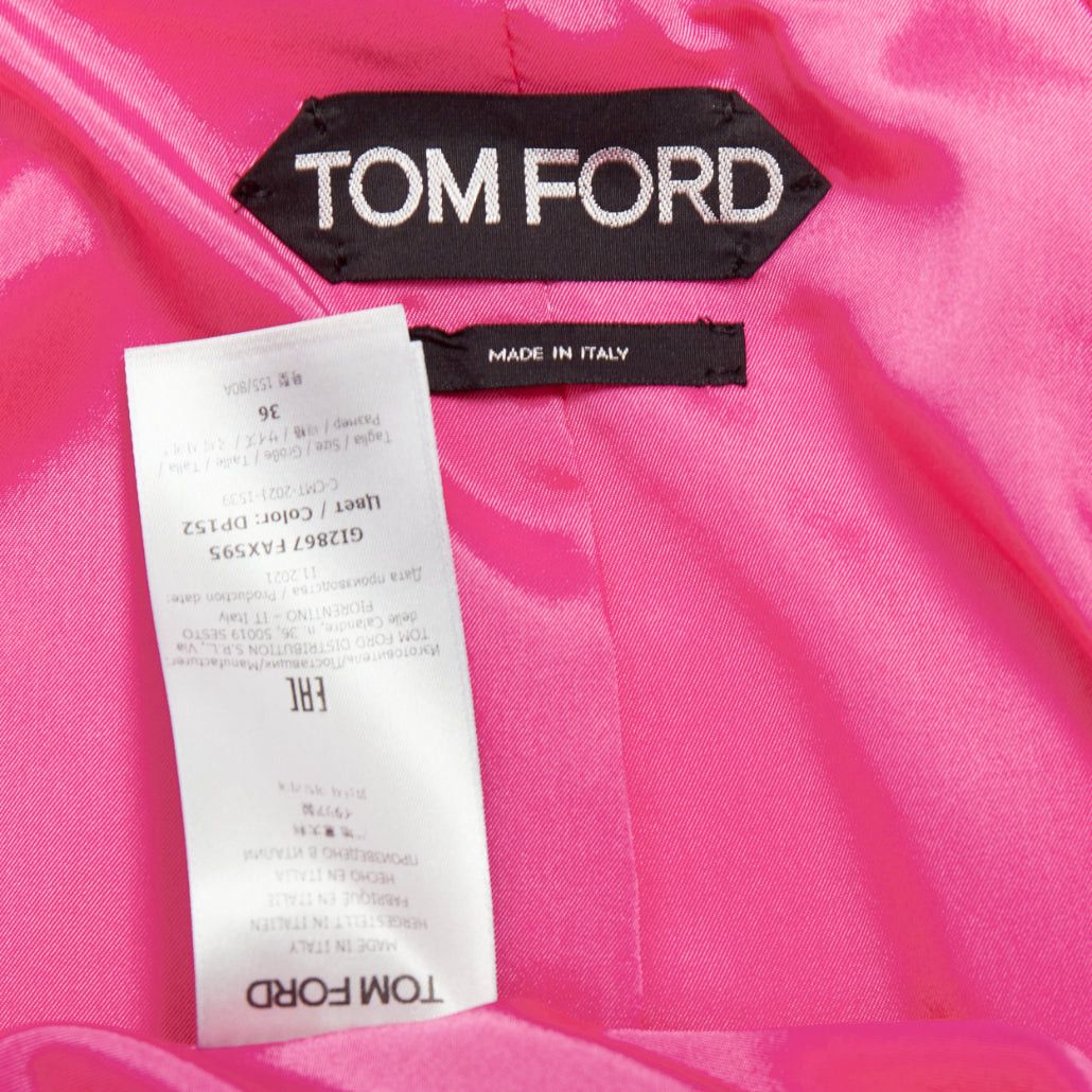 Tom Ford TOM FORD orchid pink satin handstitched lapel oversized blazer jacket IT36 XXS Size XS / US 0-2 / IT 36-38 - 9 Thumbnail