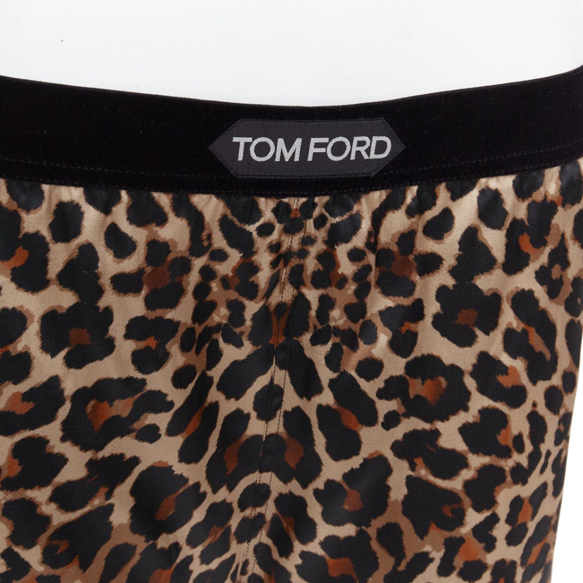 Tom Ford TOM FORD brown silk satin leopard print TF logo velvet trim shorts XS Size 27" / US 4 / IT 40 - 2 Thumbnail