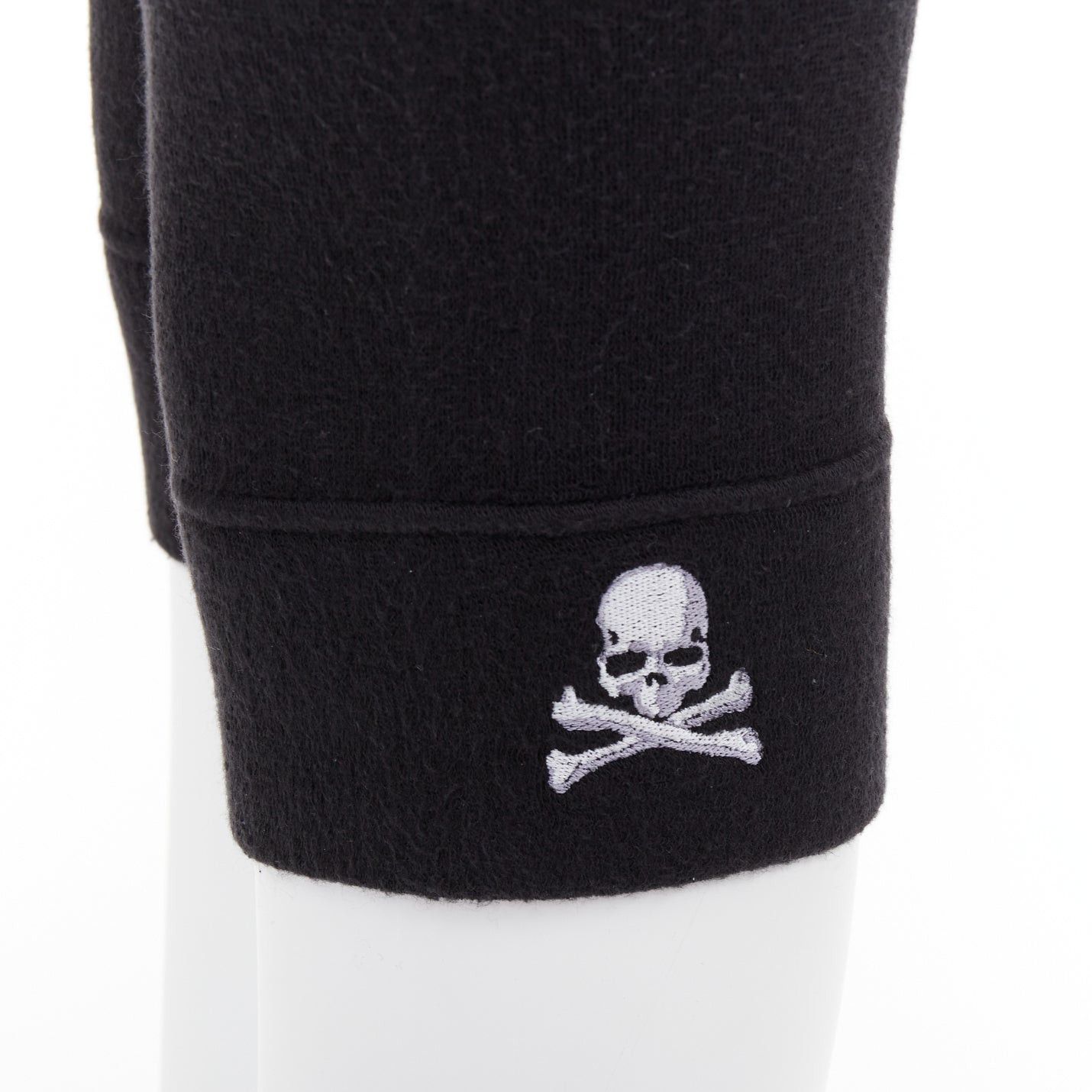 Mastermind Japan MASTERMIND JAPAN black grey embroidered skull knit cropped legging IT38 XS Size 26" / US 2 / IT 38 - 2 Thumbnail