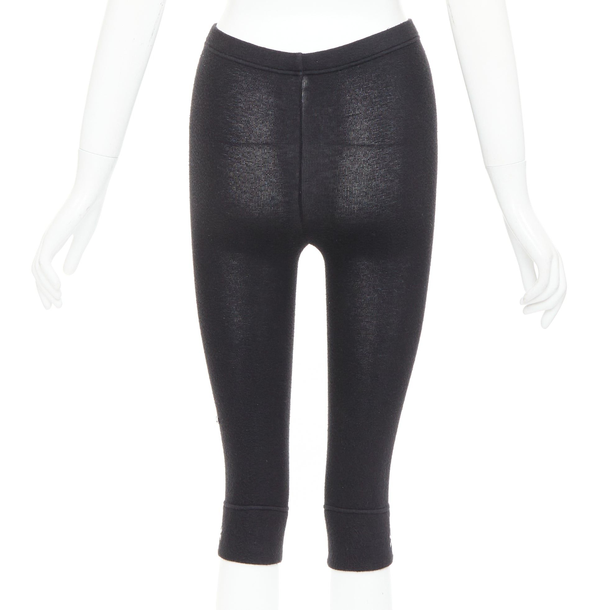 Mastermind Japan MASTERMIND JAPAN black grey embroidered skull knit cropped legging IT38 XS Size 26" / US 2 / IT 38 - 5 Thumbnail