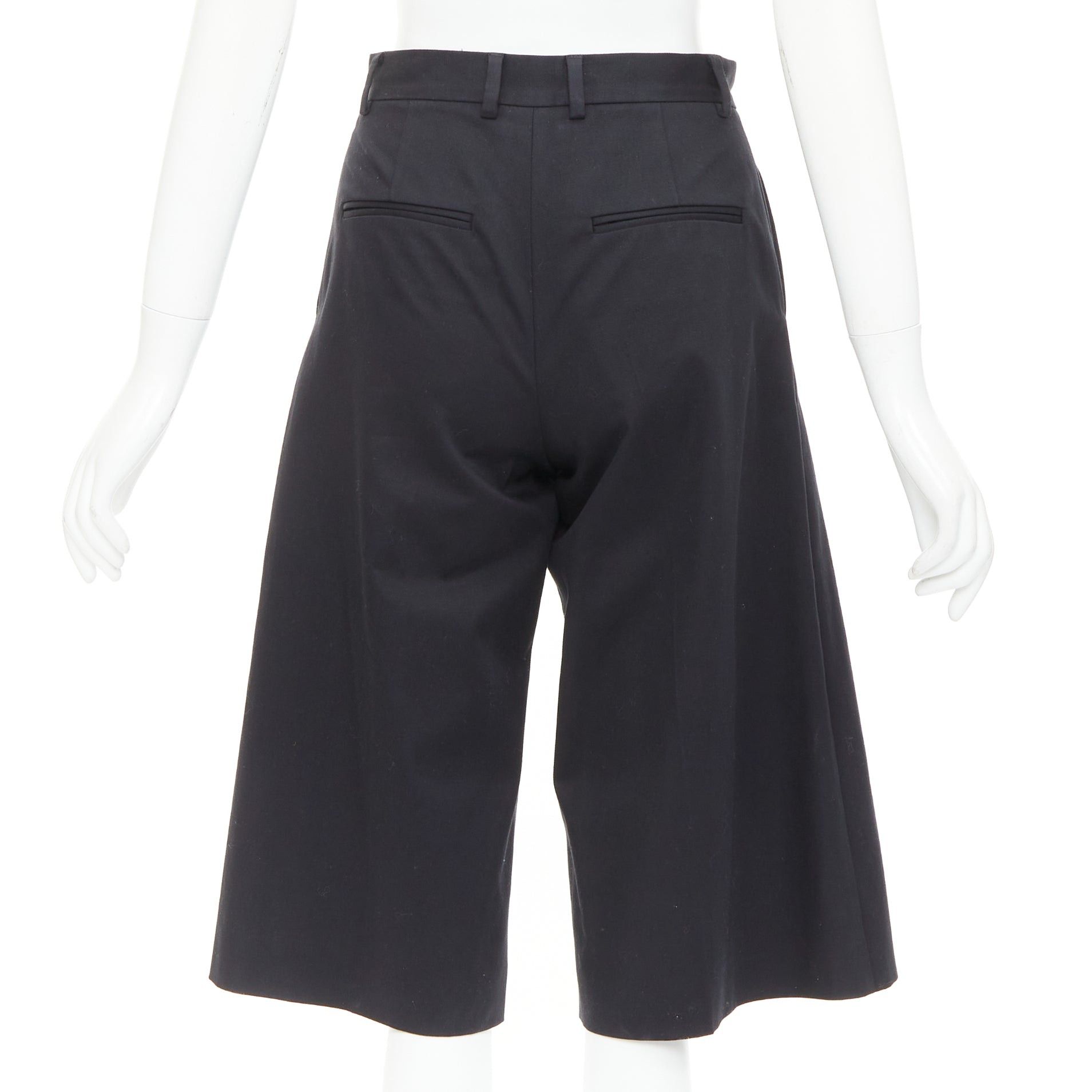 RED Valentino RED VALENTINO black cotton blend high waisted culottes bermuda shorts IT38 XS Size 26" / US 2 / IT 38 - 5 Thumbnail