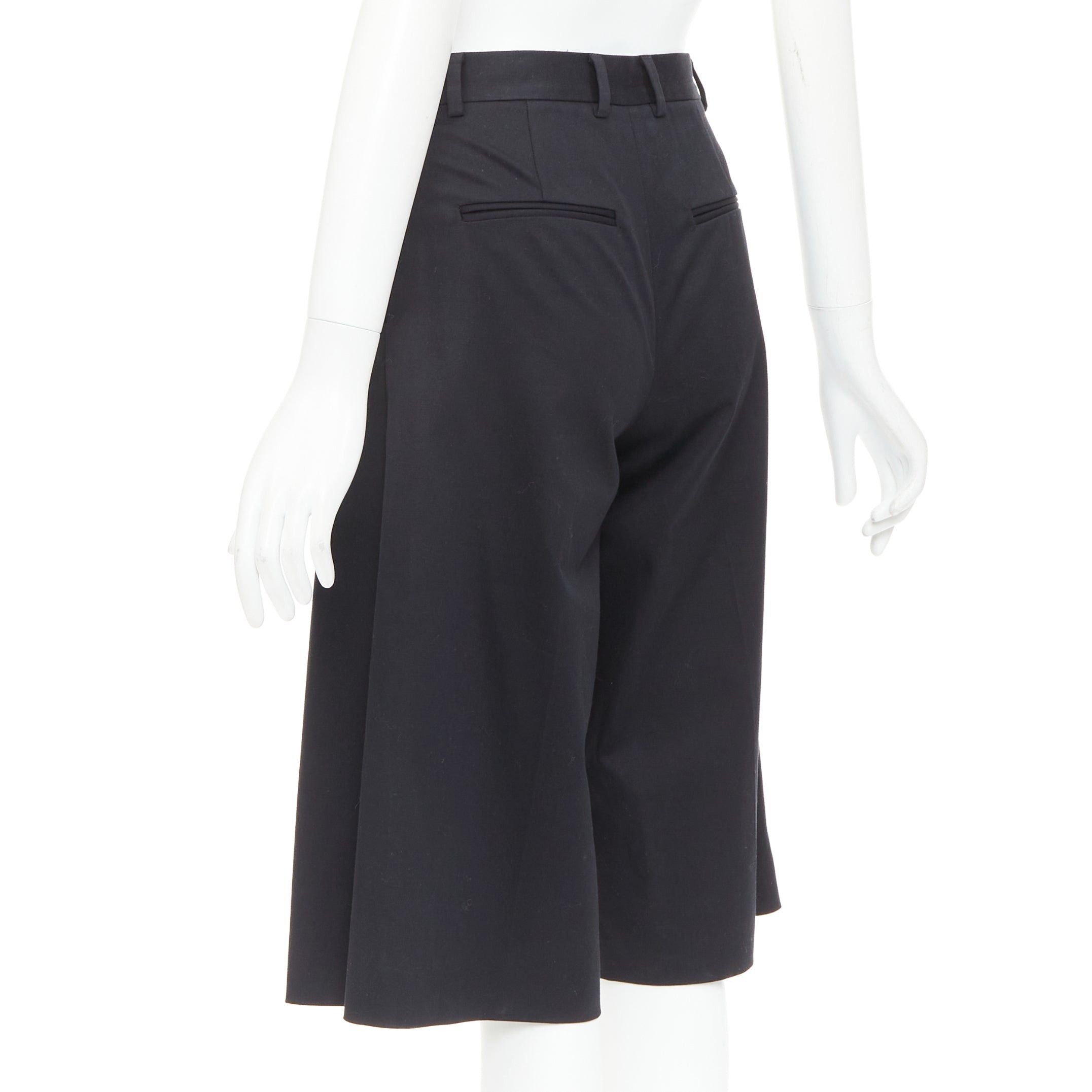 RED Valentino RED VALENTINO black cotton blend high waisted culottes bermuda shorts IT38 XS Size 26" / US 2 / IT 38 - 6 Thumbnail