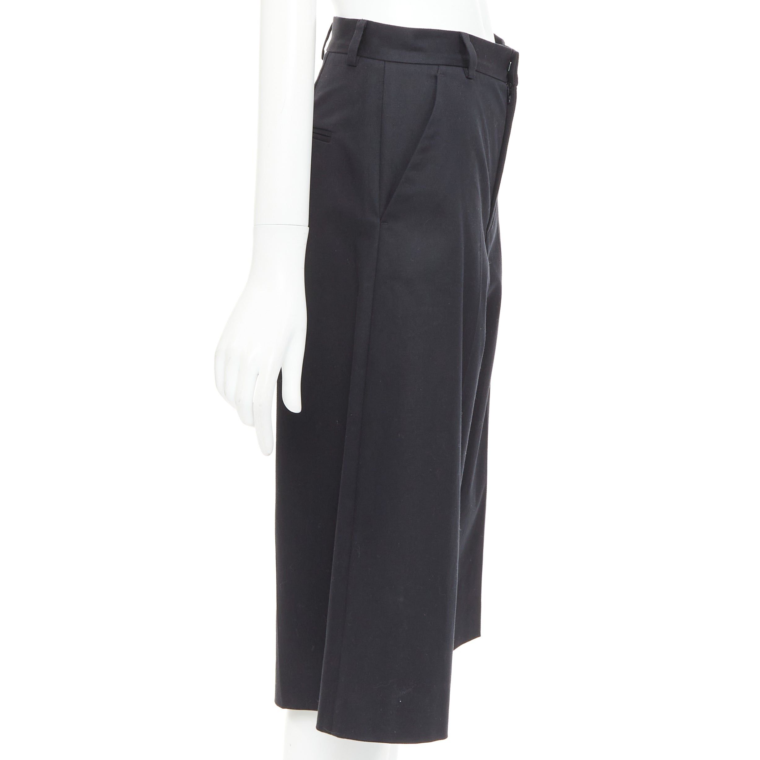 RED Valentino RED VALENTINO black cotton blend high waisted culottes bermuda shorts IT38 XS Size 26" / US 2 / IT 38 - 4 Thumbnail