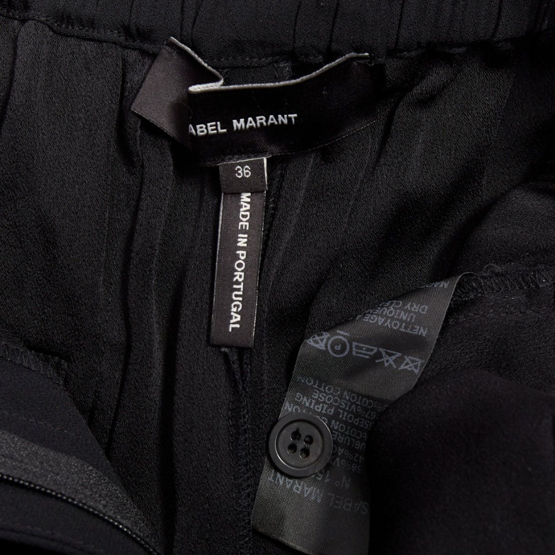 Isabel Marant ISABEL MARANT black red piping pleated straight cut capri pants FR36 S Size 27" / US 4 / IT 40 - 8 Thumbnail