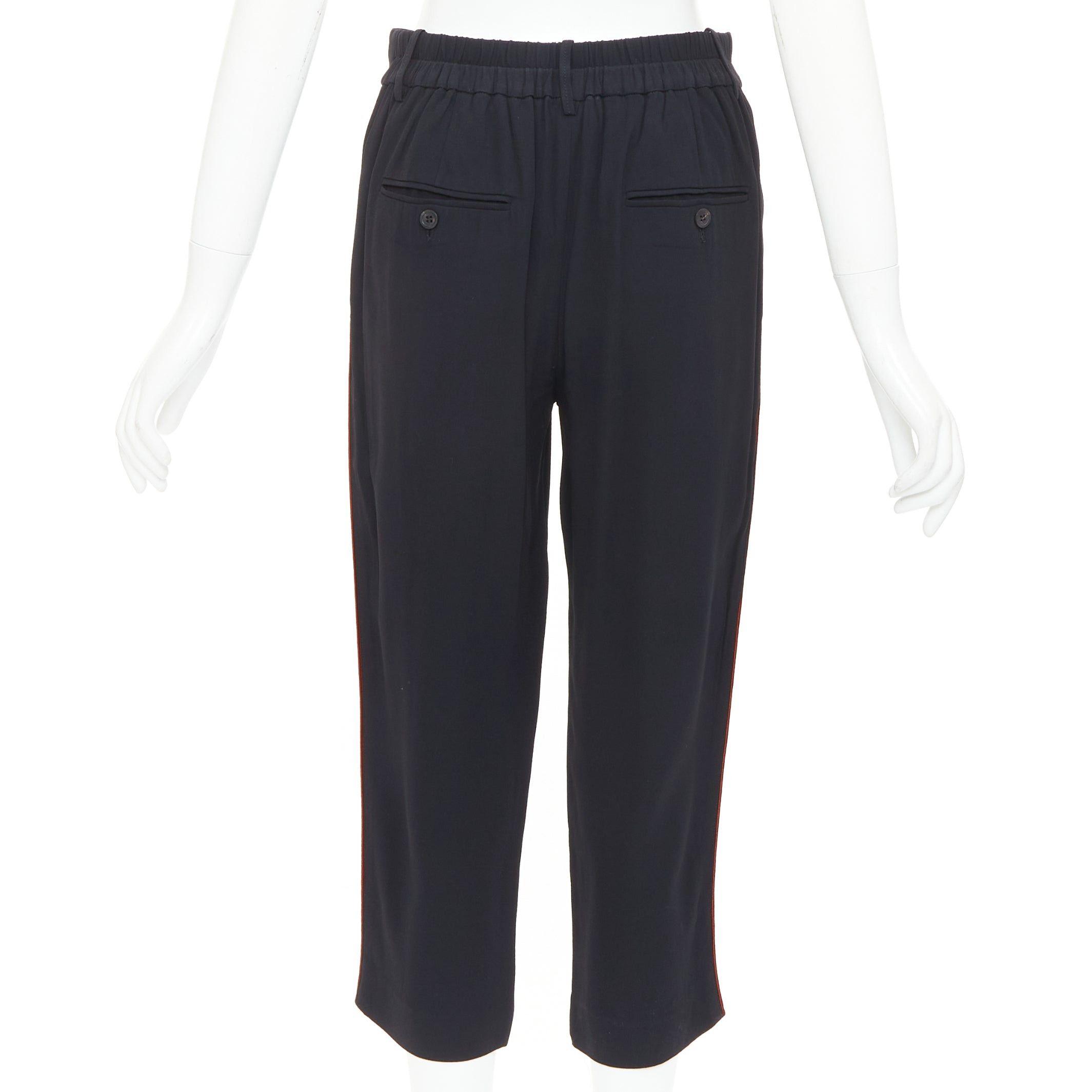 Isabel Marant ISABEL MARANT black red piping pleated straight cut capri pants FR36 S Size 27" / US 4 / IT 40 - 5 Thumbnail
