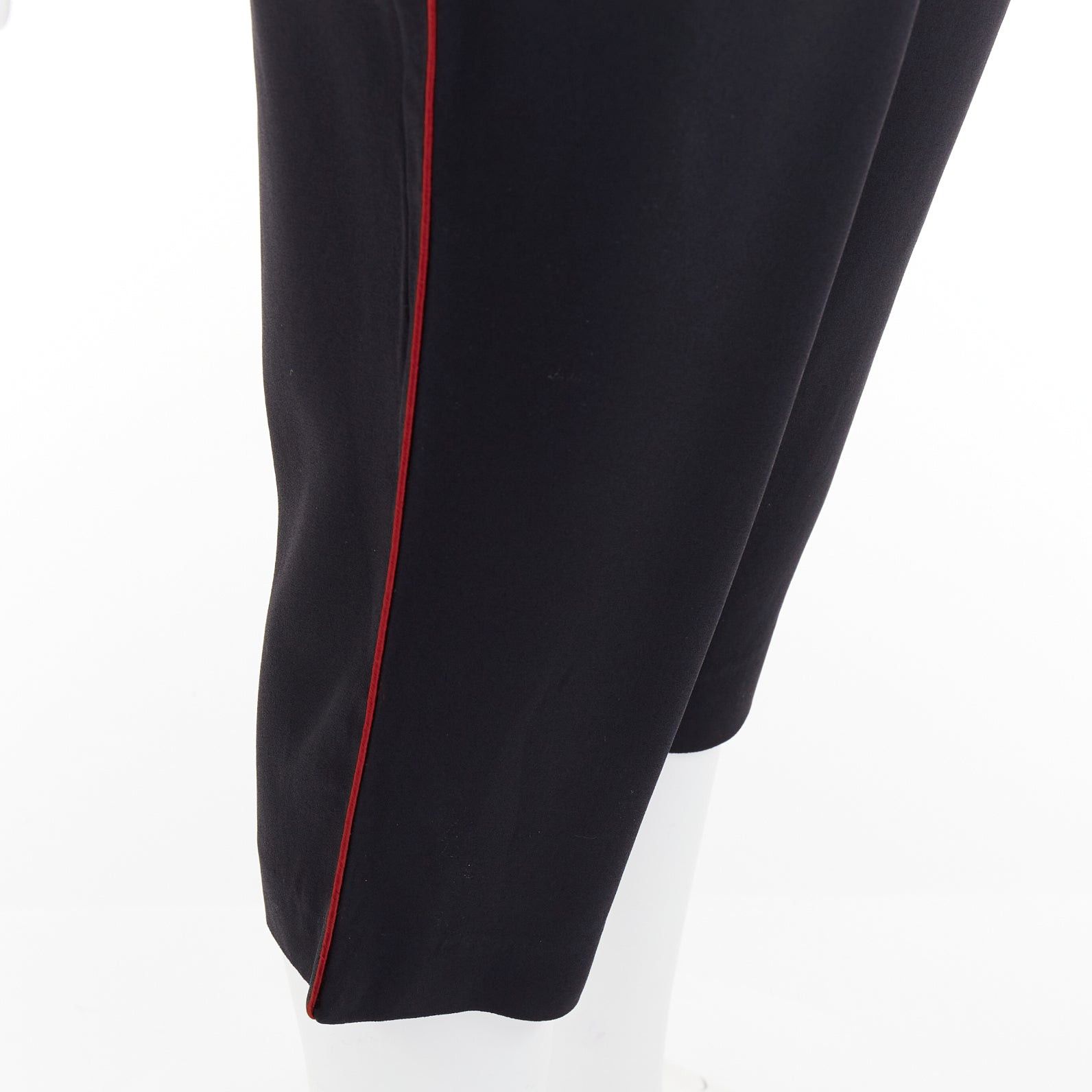 Isabel Marant ISABEL MARANT black red piping pleated straight cut capri pants FR36 S Size 27" / US 4 / IT 40 - 7 Thumbnail