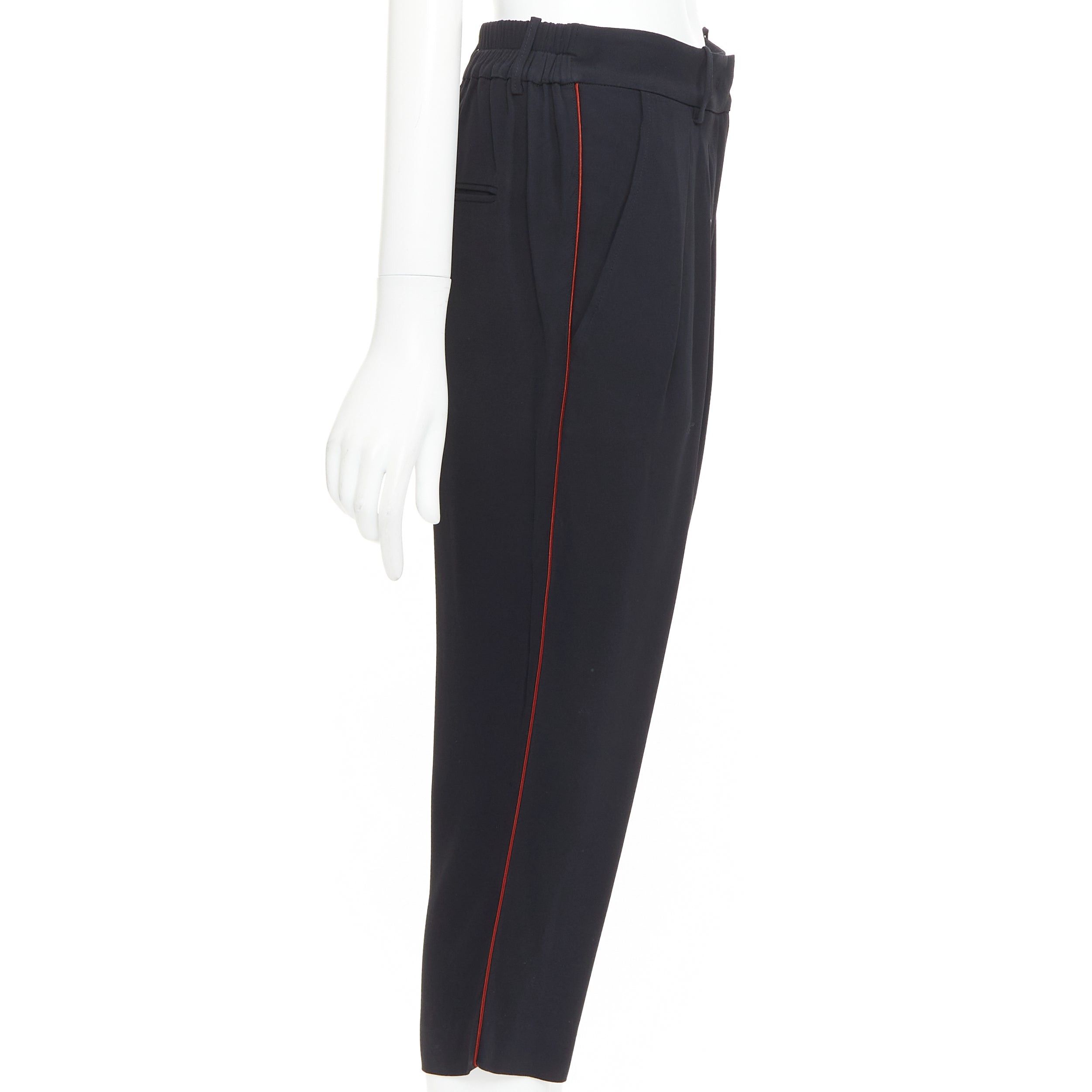 Isabel Marant ISABEL MARANT black red piping pleated straight cut capri pants FR36 S Size 27" / US 4 / IT 40 - 4 Thumbnail
