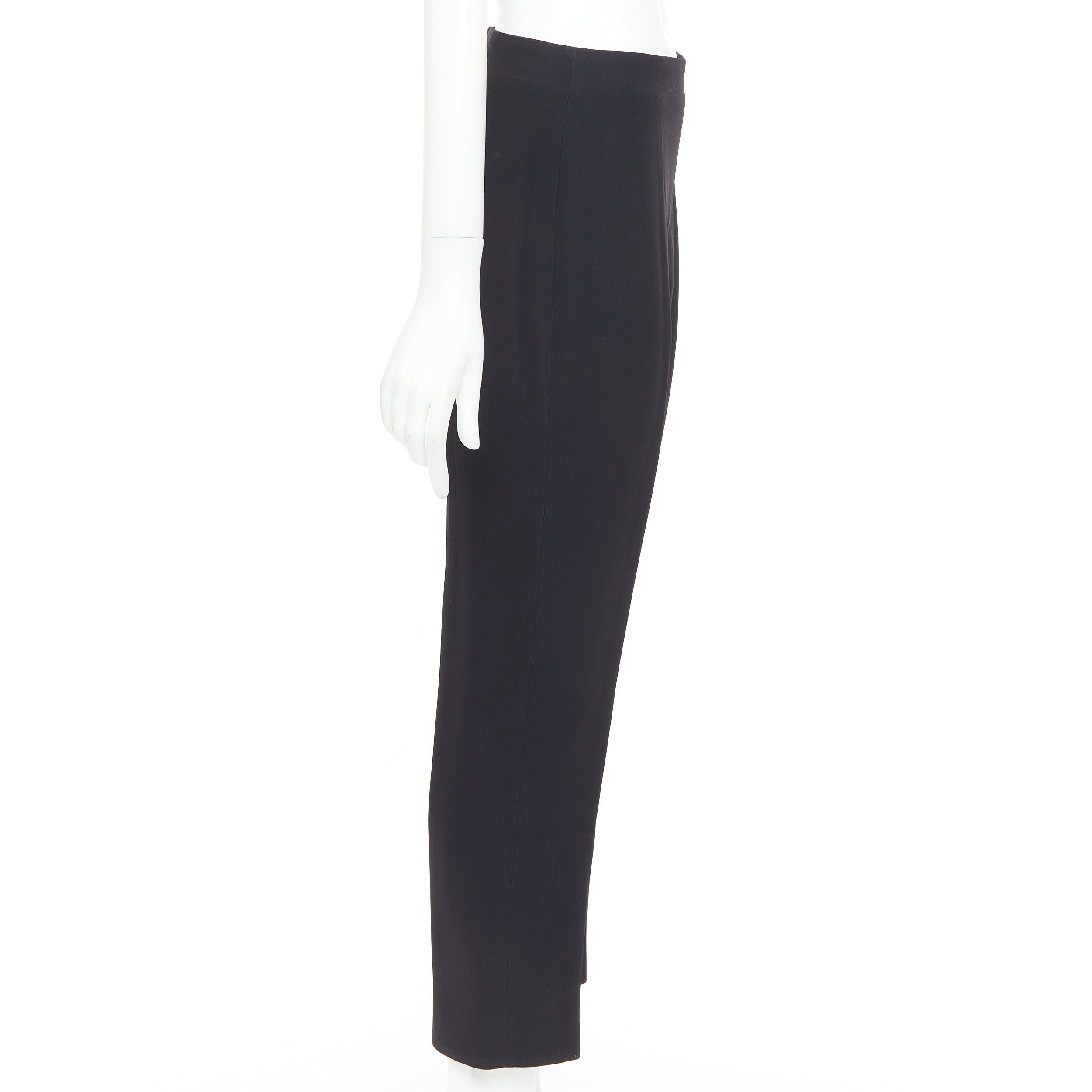 Alexander McQueen ALEXANDER MCQUEEN black silky slit front high waisted cropped pants IT40 S Size 27" / US 4 / IT 40 - 4 Thumbnail