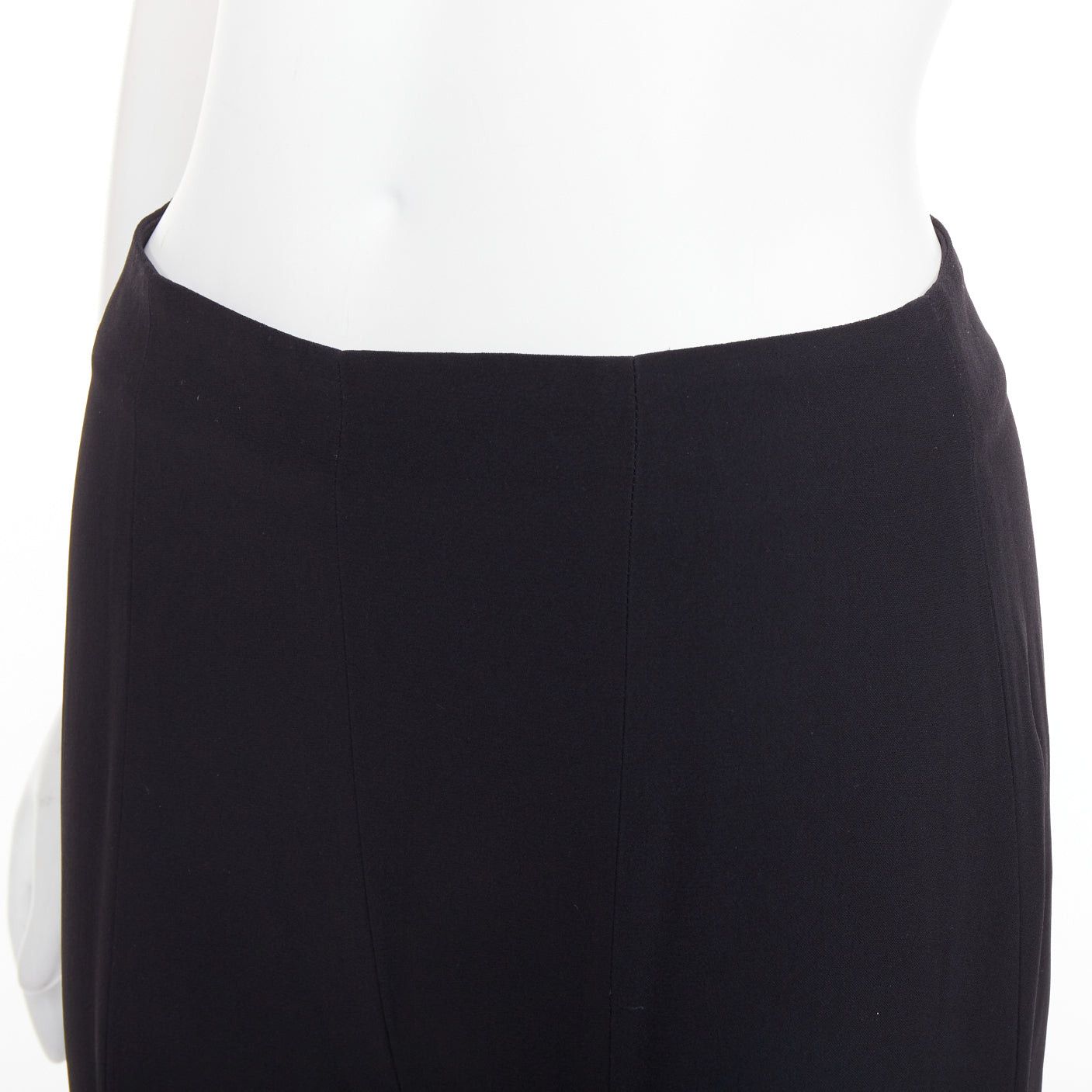 Alexander McQueen ALEXANDER MCQUEEN black silky slit front high waisted cropped pants IT40 S Size 27" / US 4 / IT 40 - 7 Thumbnail