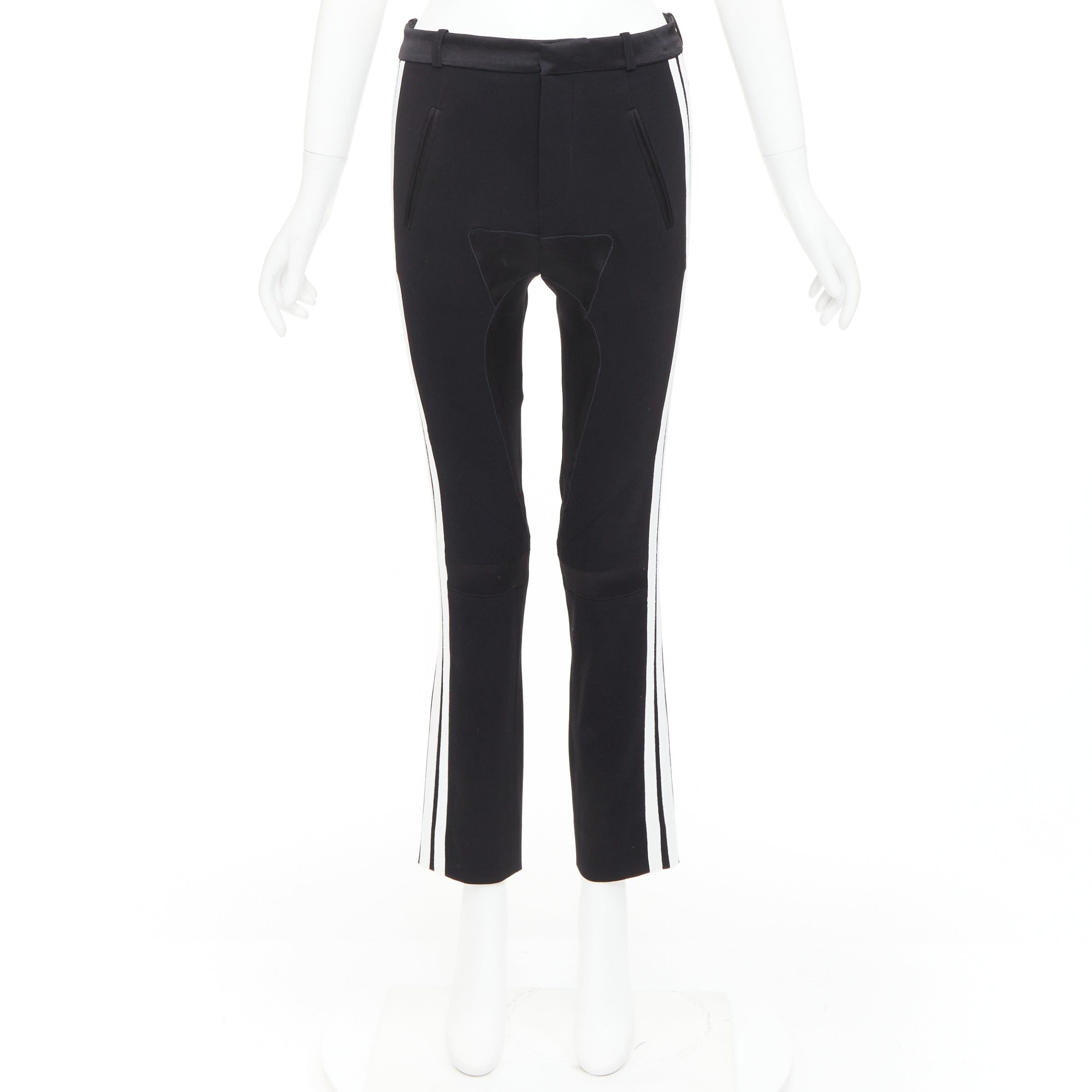 Balenciaga BALENCIAGA 2007 black white striped panelled bicycle inspired pants FR36 S Size 27" / US 4 / IT 40 - 2 Thumbnail