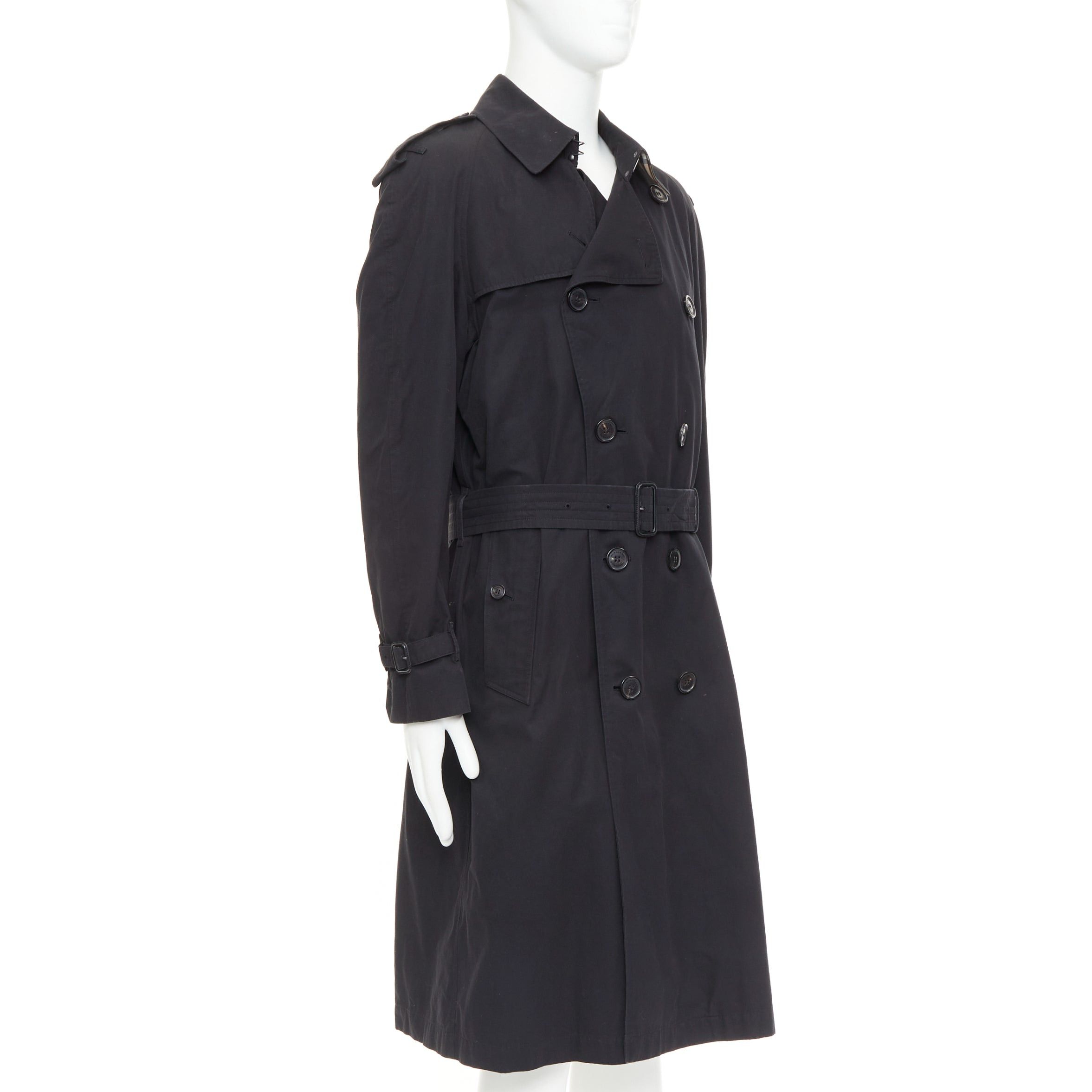 Burberry BURBERRY Westminster Heritage black Gabardine House Check trench coat IT48 M Size M / US 6-8 / IT 42-44 - 4 Thumbnail