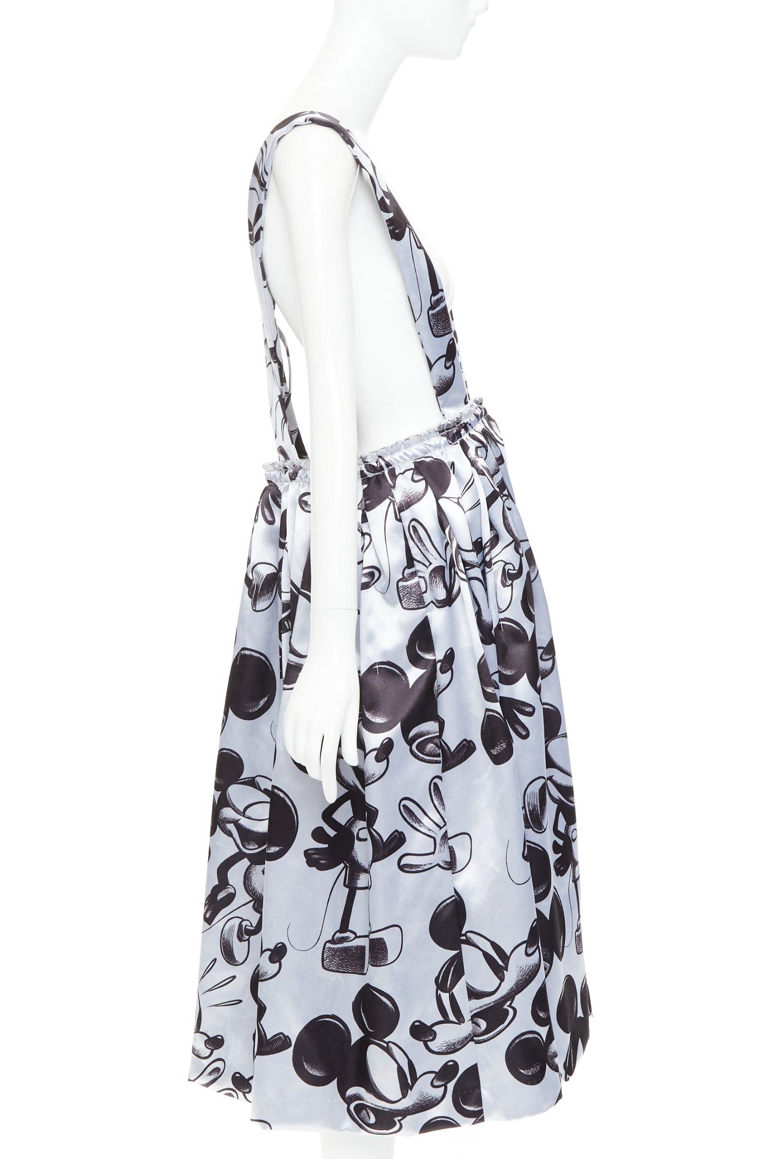 Comme des Garcons COMME DES GARCONS 2020 DISNEY Mickey Mouse silver suspender skirt pinafore S Size 27" / US 4 / IT 40 - 4 Thumbnail