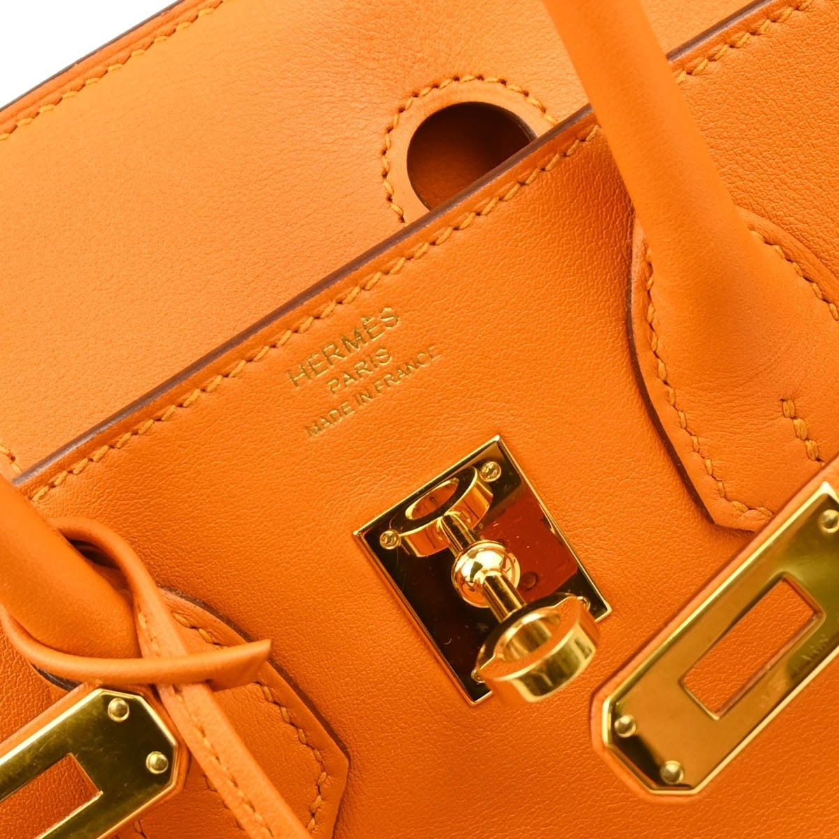 Hermes Hermes Birkin Handbag Orange Togo with Palladium Hardware Size ONE SIZE - 9 Thumbnail