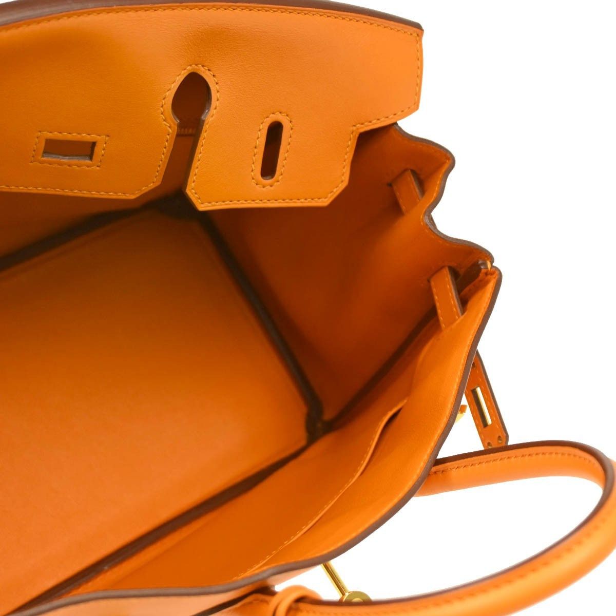 Hermes Hermes Birkin Handbag Orange Togo with Palladium Hardware Size ONE SIZE - 3 Thumbnail