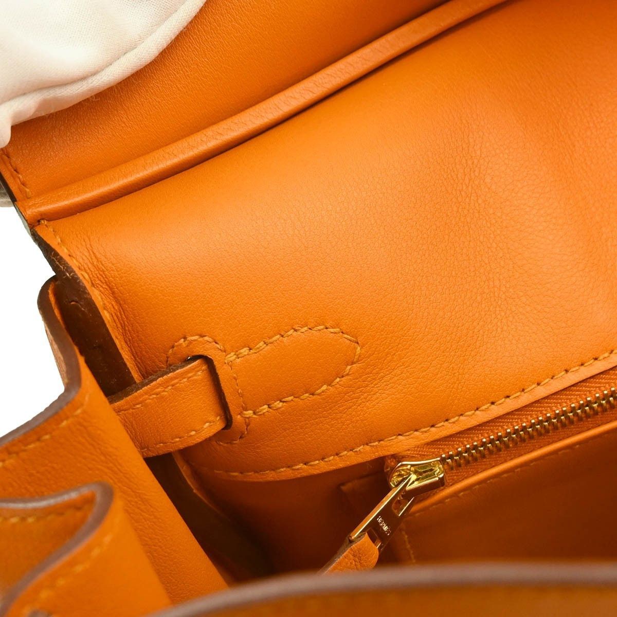 Hermes Hermes Birkin Handbag Orange Togo with Palladium Hardware Size ONE SIZE - 8 Thumbnail